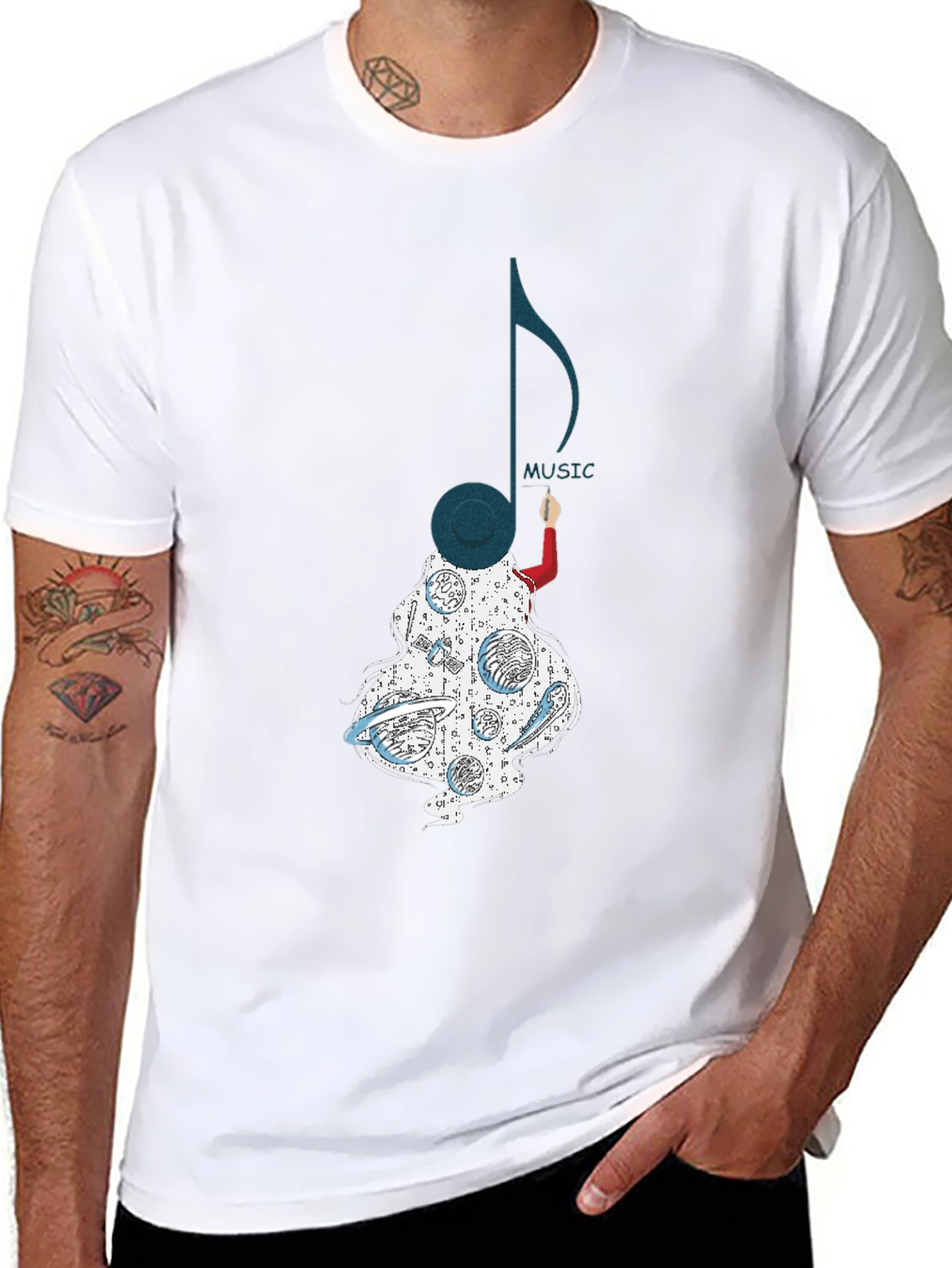 Music Note Graphic Tee - Stylish Unisex T-Shirt
