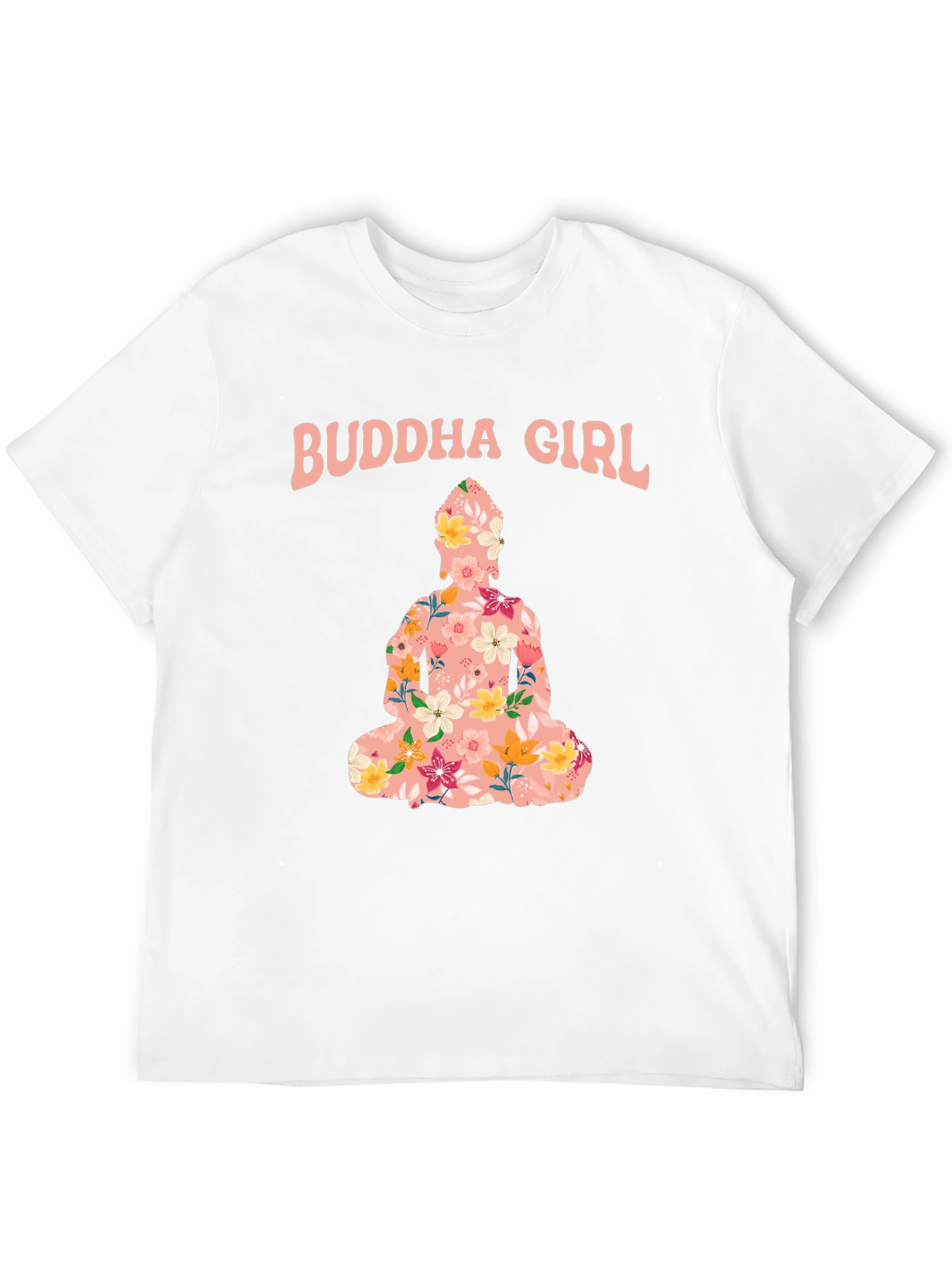 Buddha Girl Floral Graphic T-Shirt
