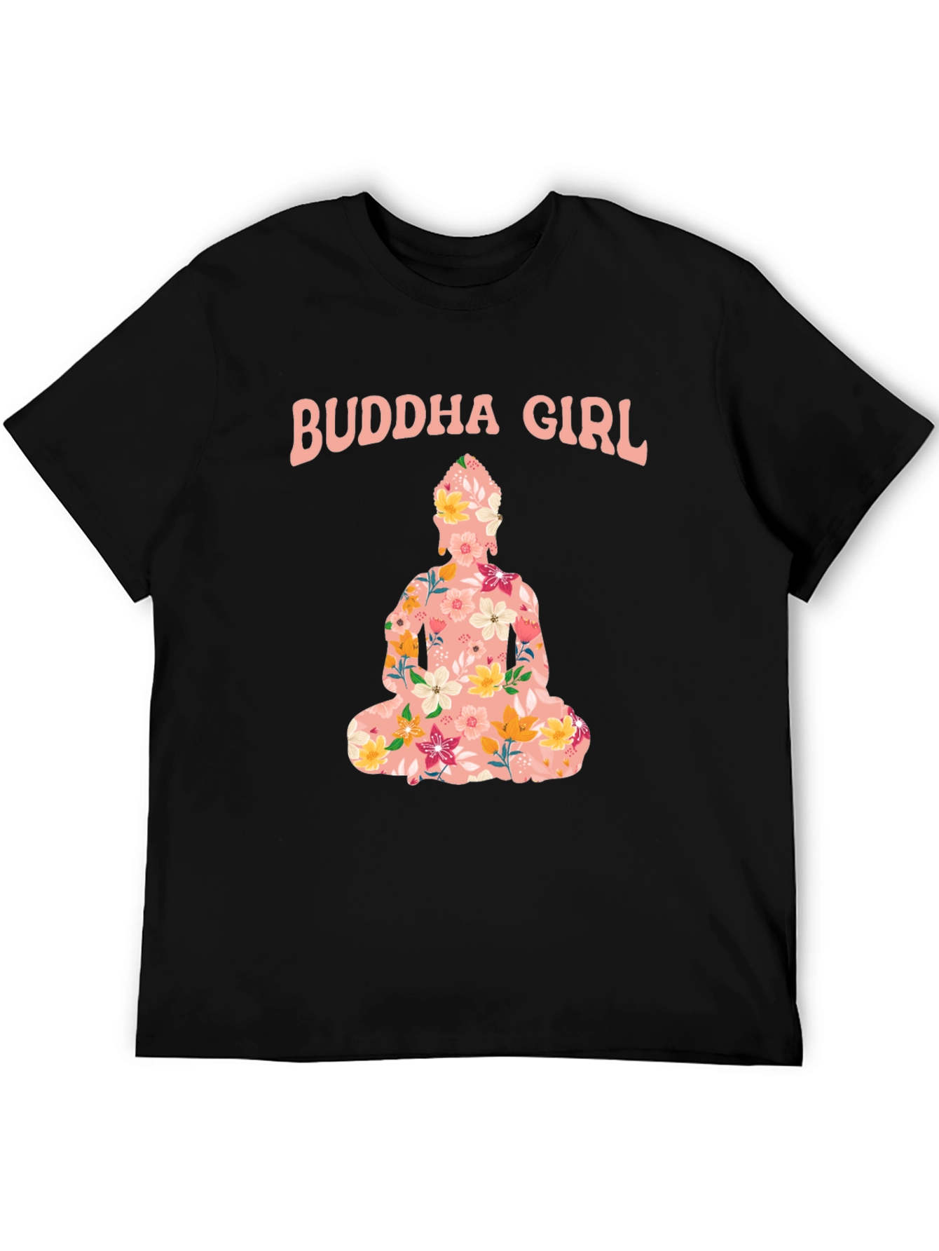 Buddha Girl Floral Graphic T-Shirt