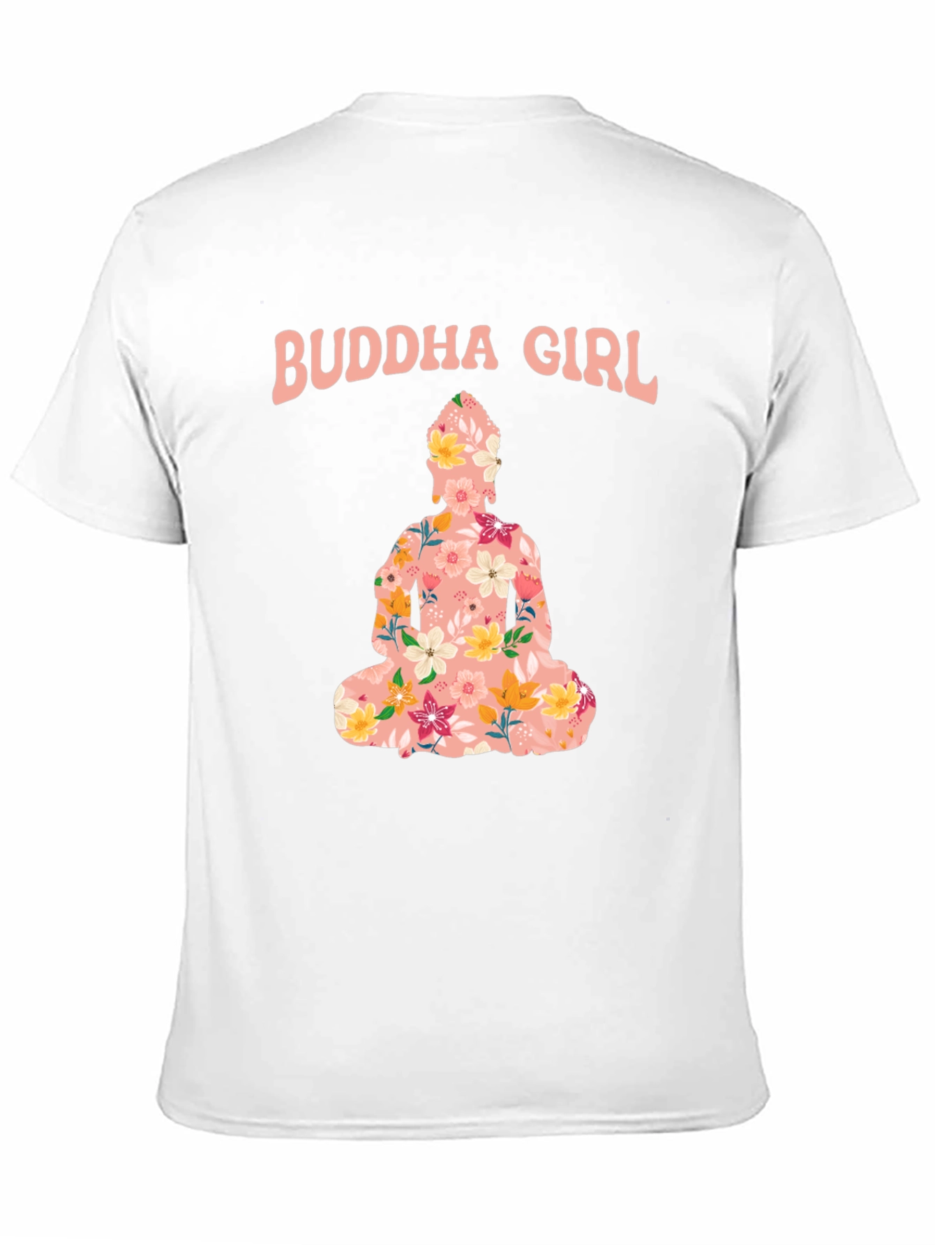Buddha Girl Floral Graphic T-Shirt