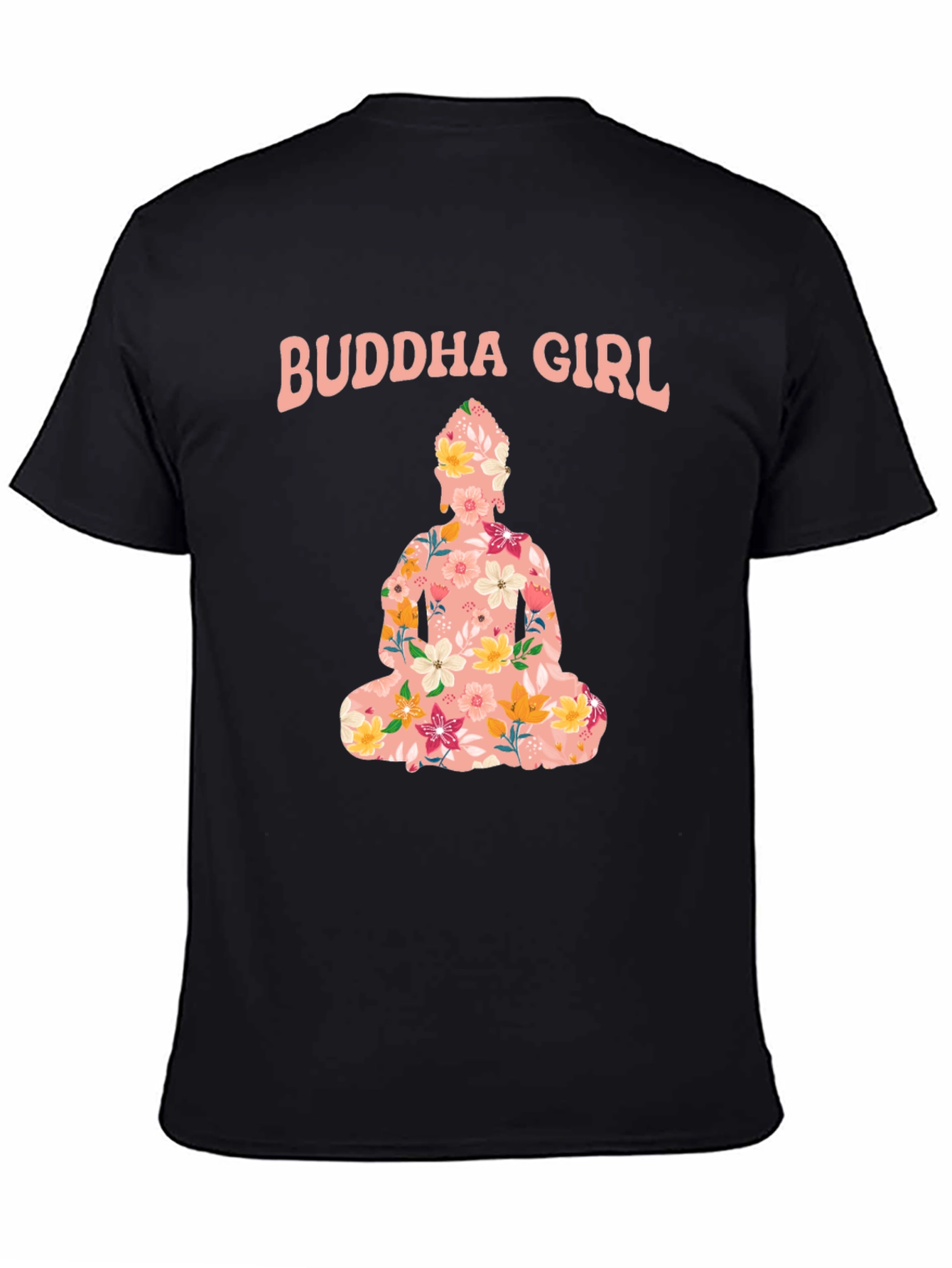 Buddha Girl Floral Graphic T-Shirt