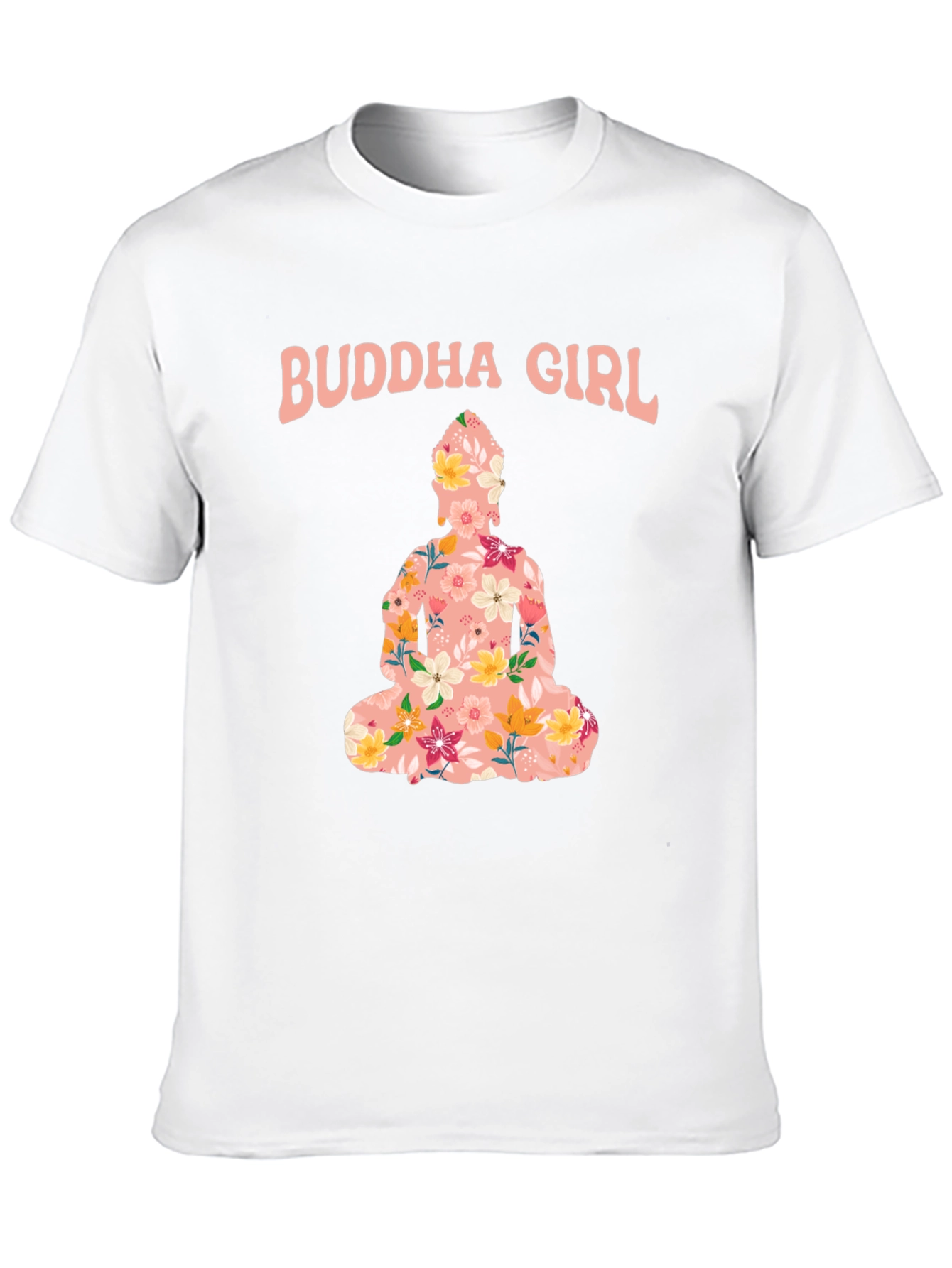 Buddha Girl Floral Graphic T-Shirt