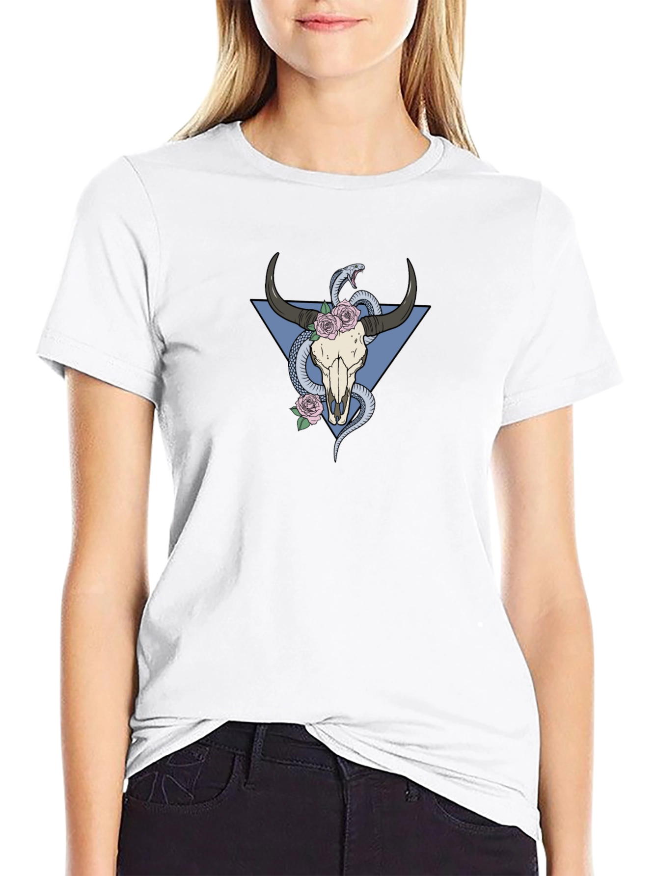 Skull & Snake Graphic T-Shirt - Cool Unique Design