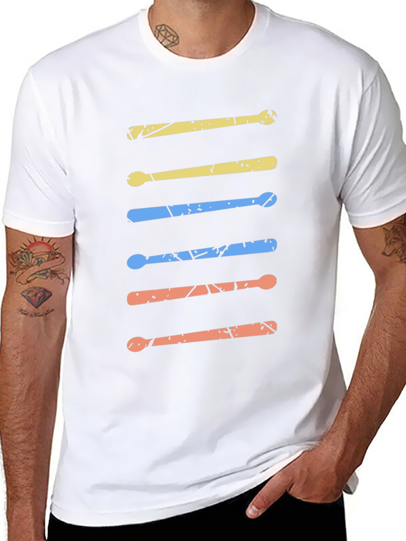 Drum Sticks Graphic Tee - Retro Music Lover Shirt