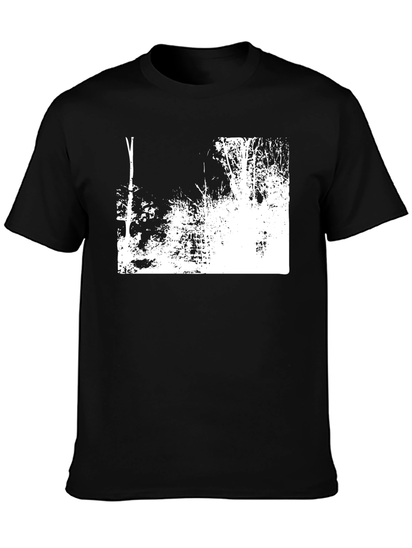 Abstract Forest Graphic Tee - Black Cotton