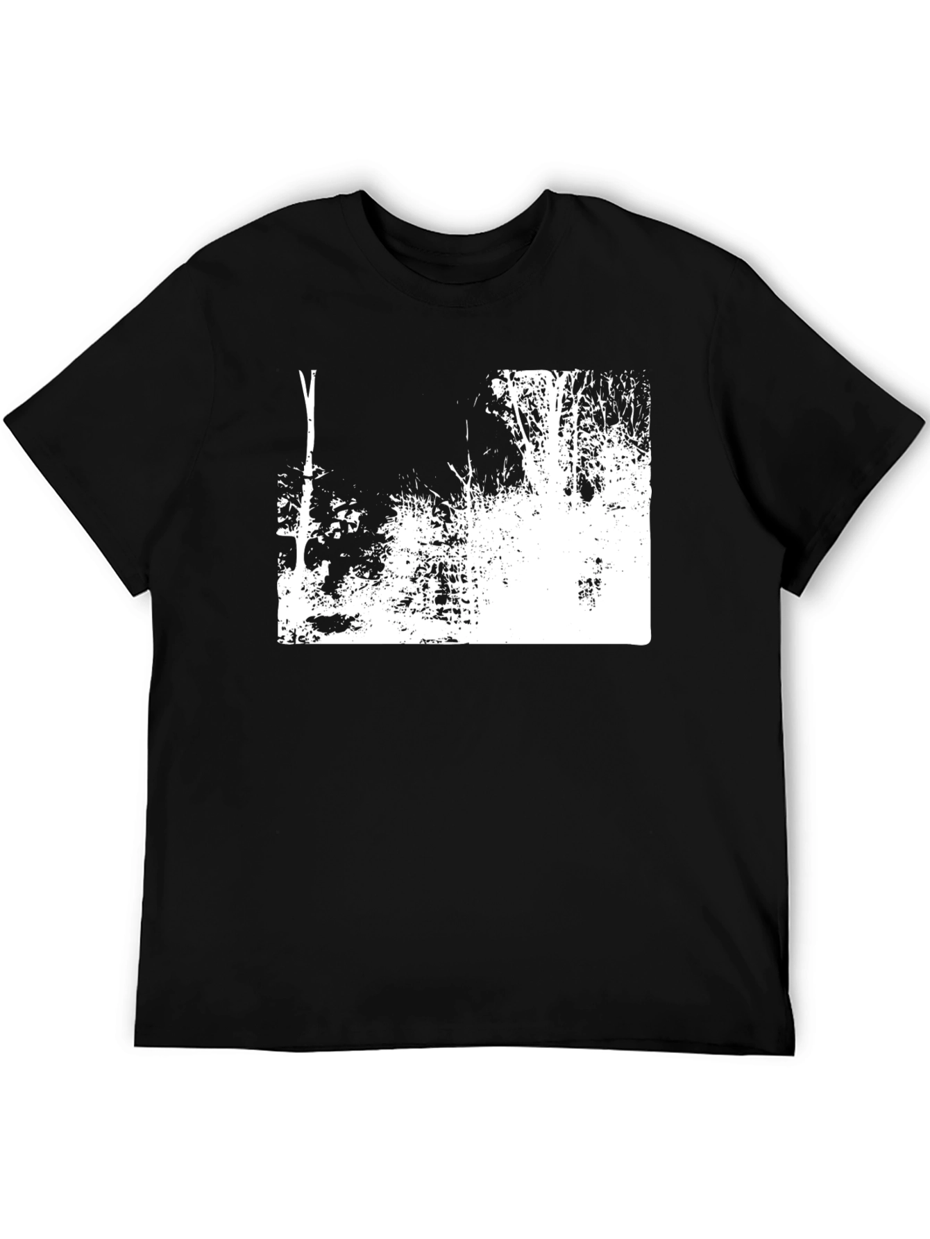 Abstract Forest Graphic Tee - Black Cotton
