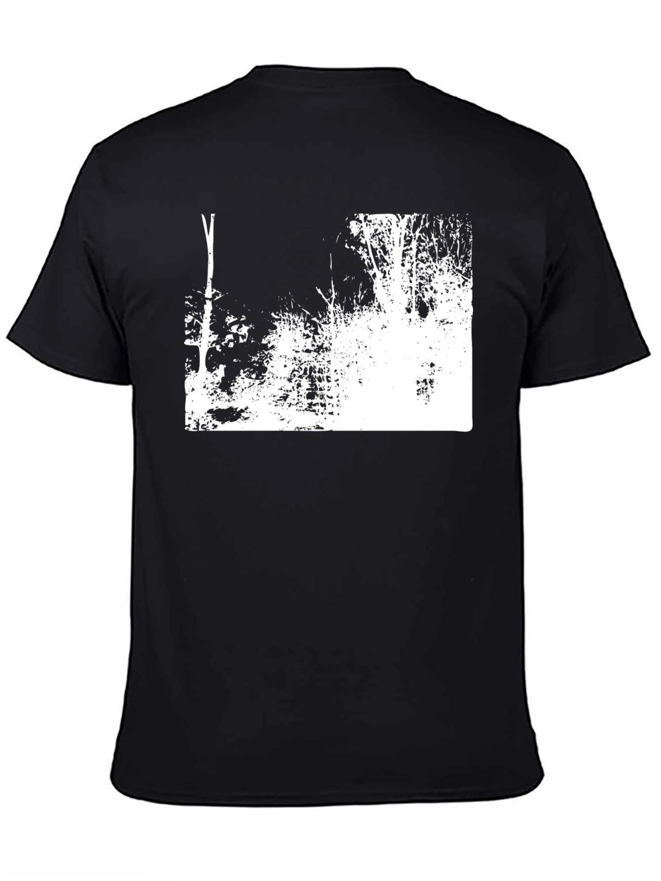 Abstract Forest Graphic Tee - Black Cotton