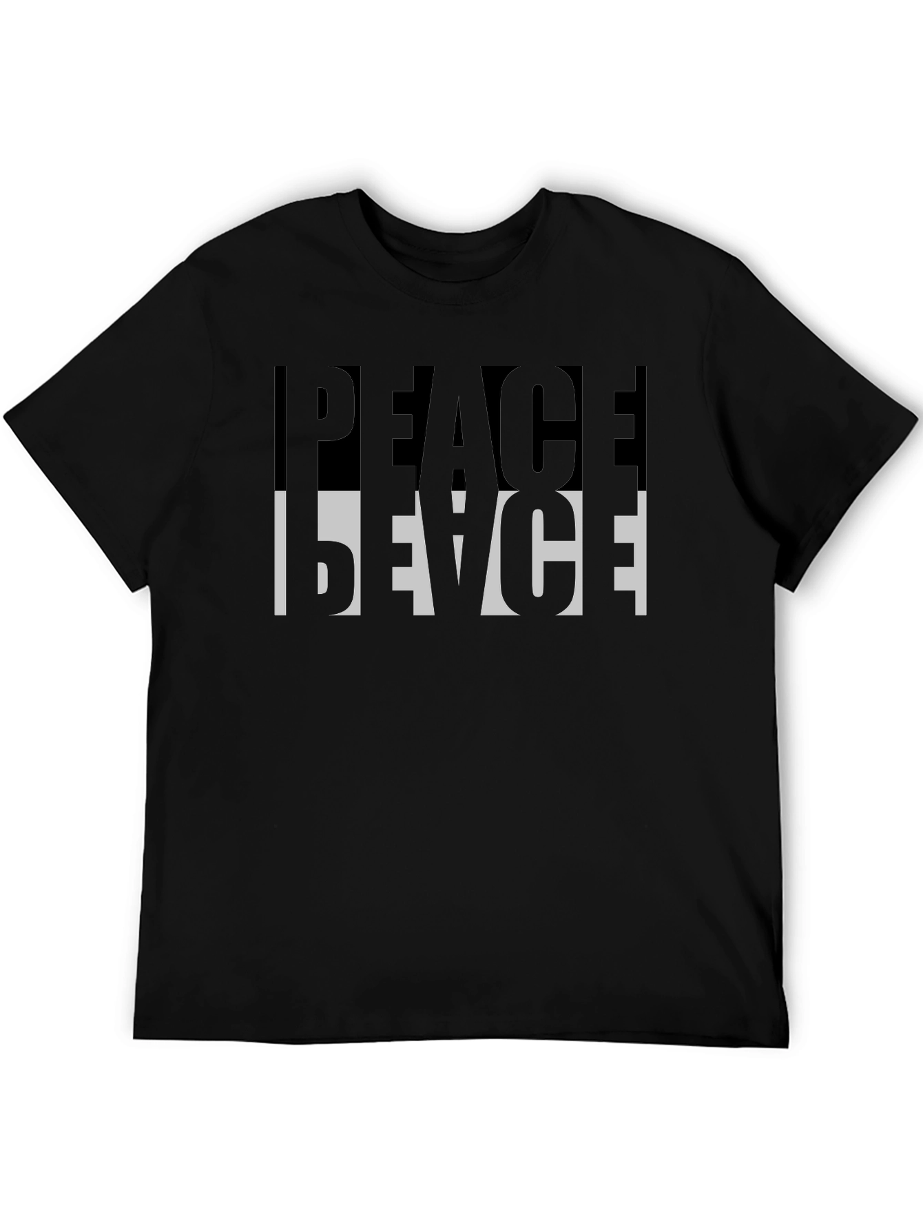 Peace Reversed Graphic Tee - Black Casual Shirt