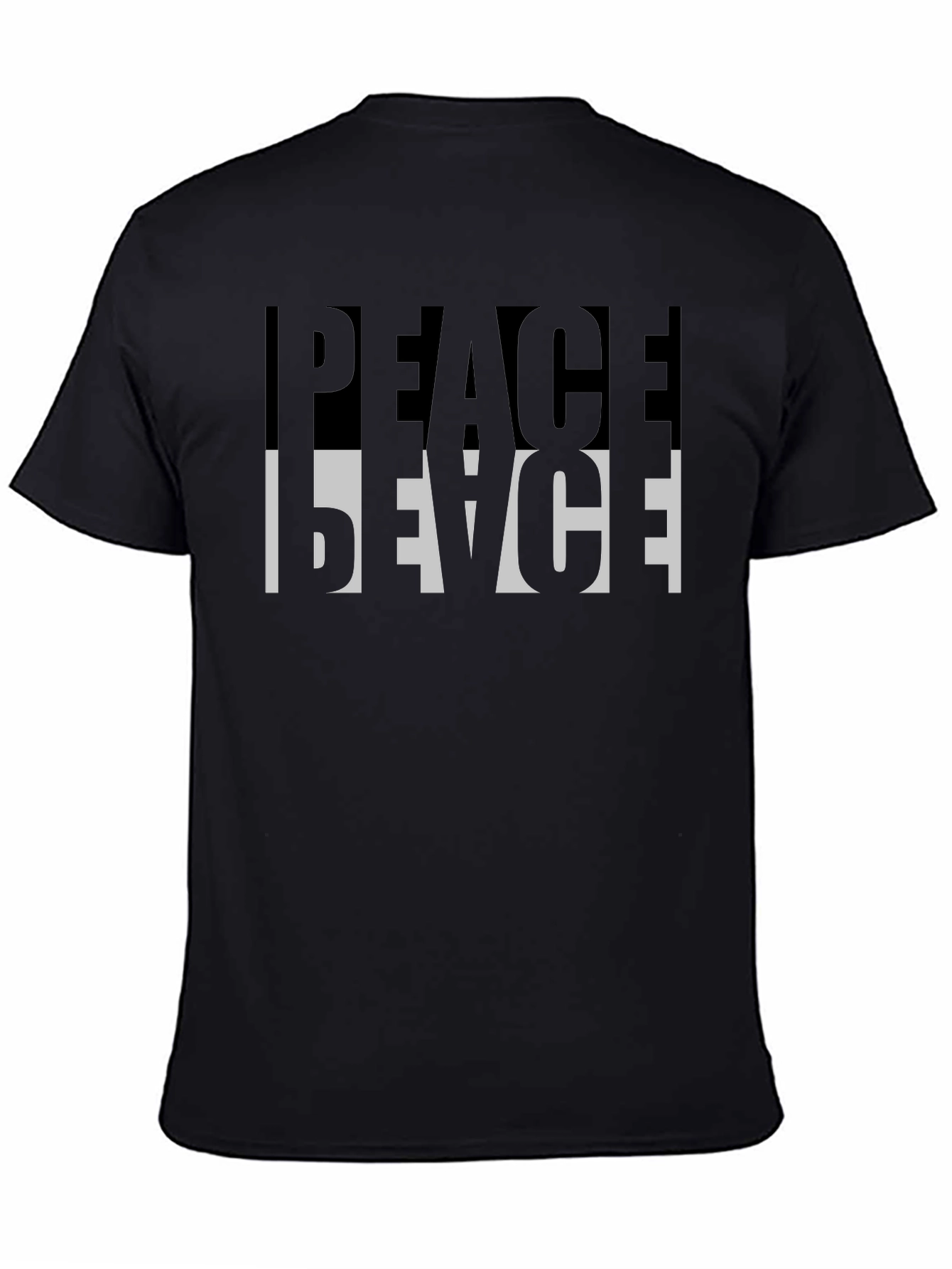 Peace Reversed Graphic Tee - Black Casual Shirt