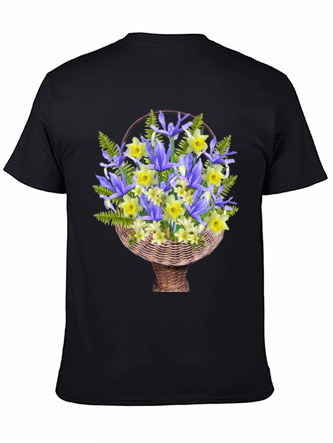 Floral Basket Graphic Tee - Mens Casual Style
