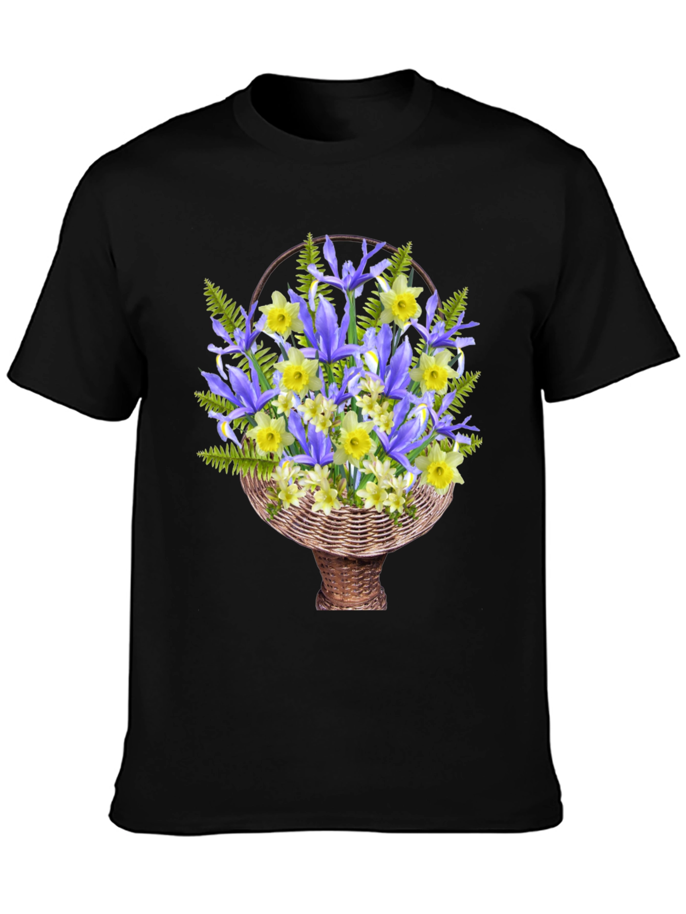 Floral Basket Graphic Tee - Mens Casual Style