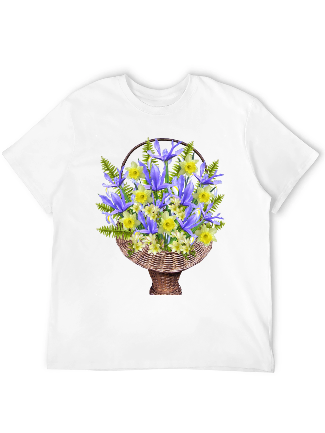 Floral Basket Graphic Tee - Mens Casual Style