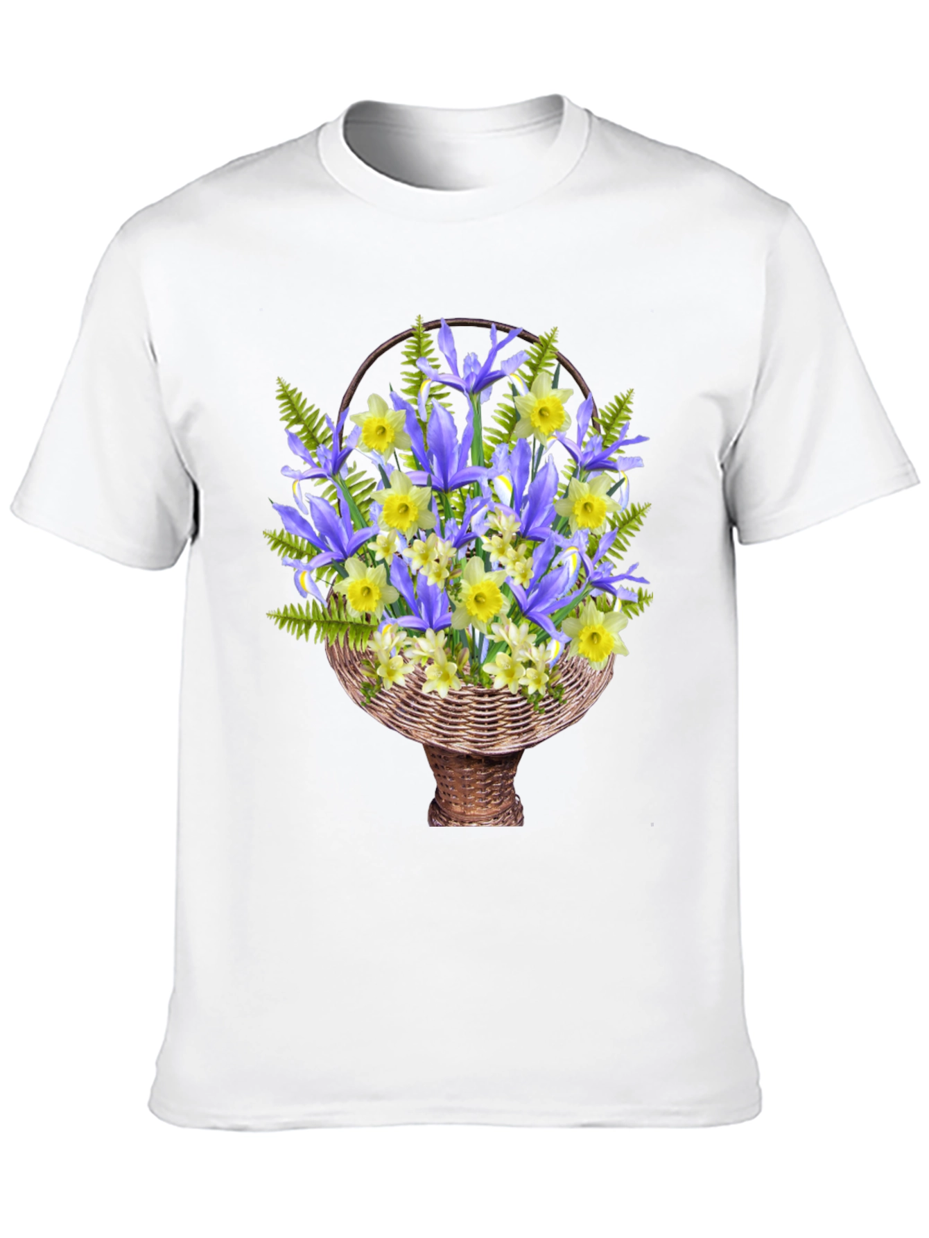 Floral Basket Graphic Tee - Mens Casual Style