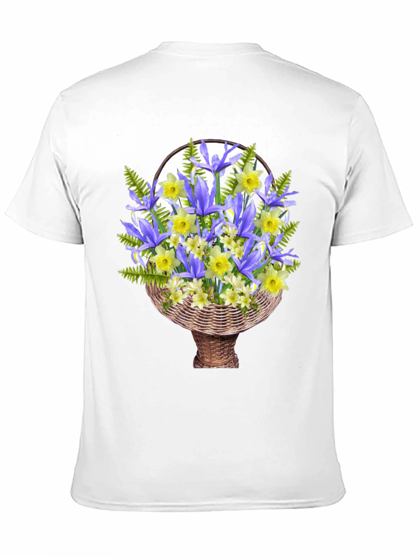 Floral Basket Graphic Tee - Mens Casual Style