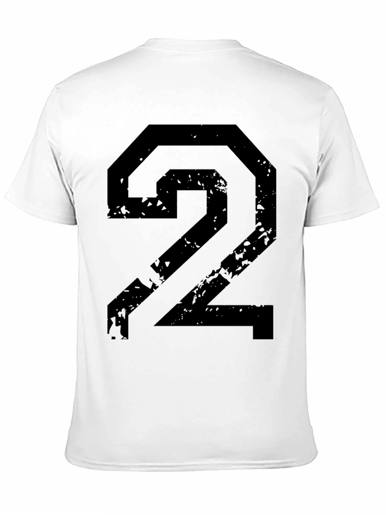 Distressed Number 2 Graphic Black T-Shirt