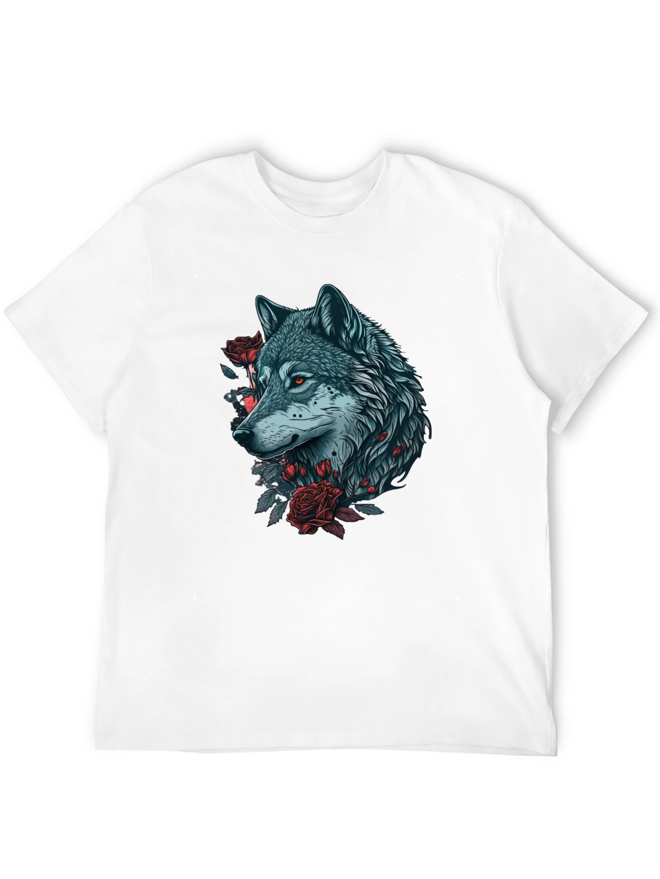 Wolf and Roses Graphic Tee - Black