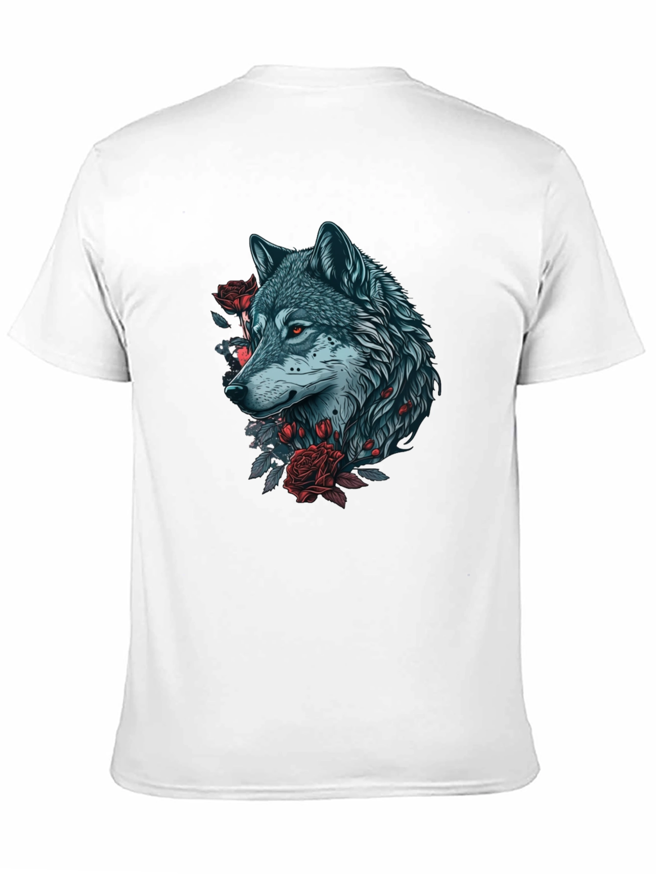Wolf and Roses Graphic Tee - Black