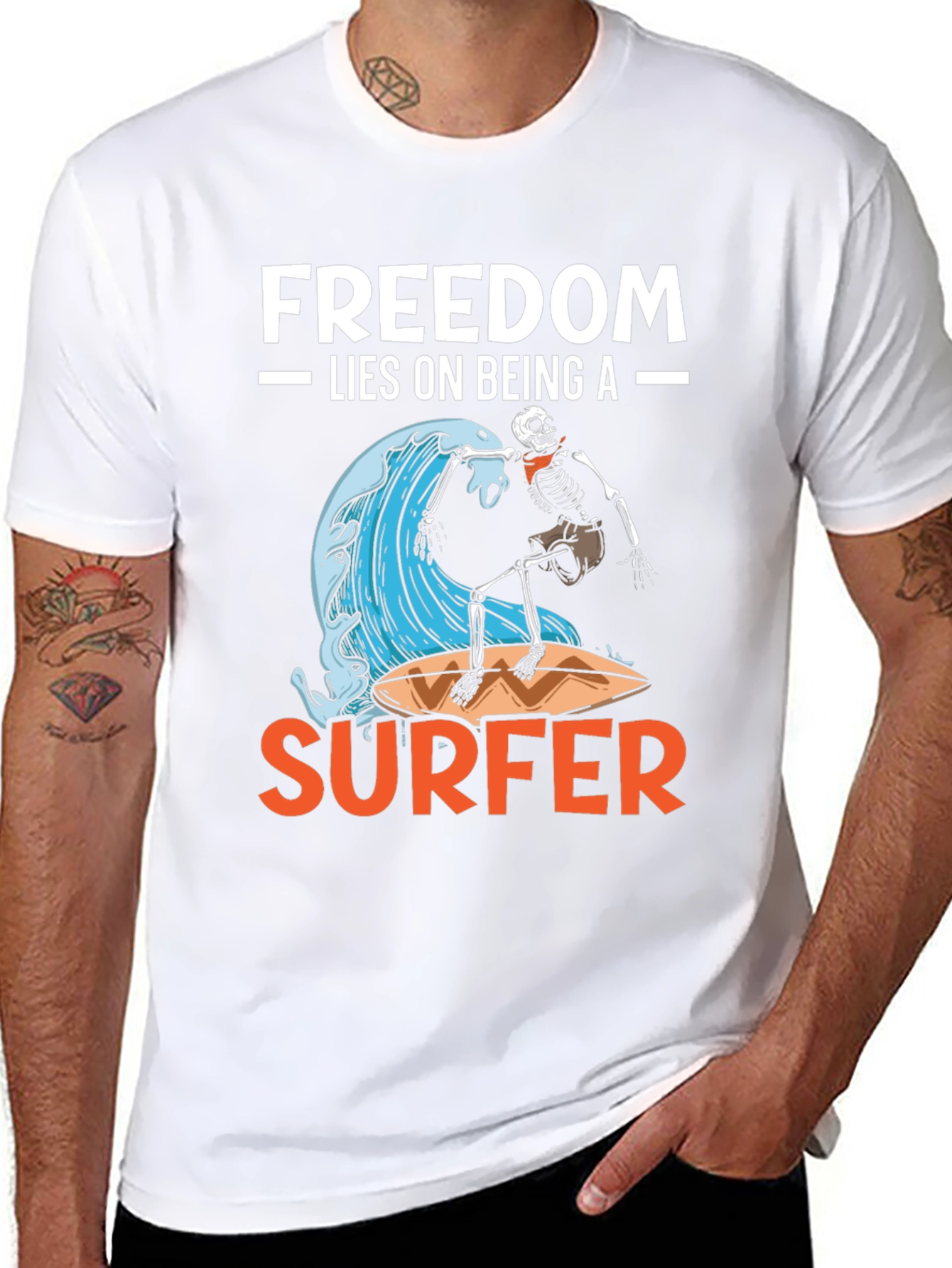 Freedom Surfer Graphic Tee - Ride the Wave!
