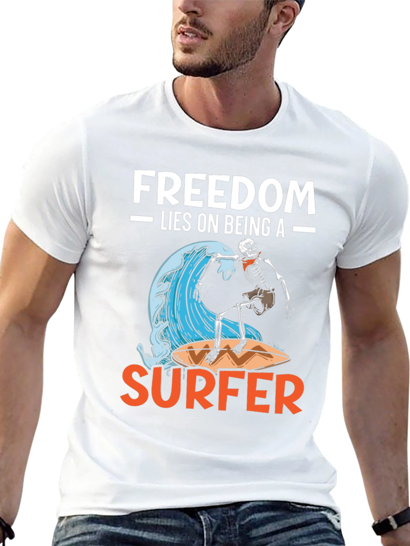 Freedom Surfer Graphic Tee - Ride the Wave!