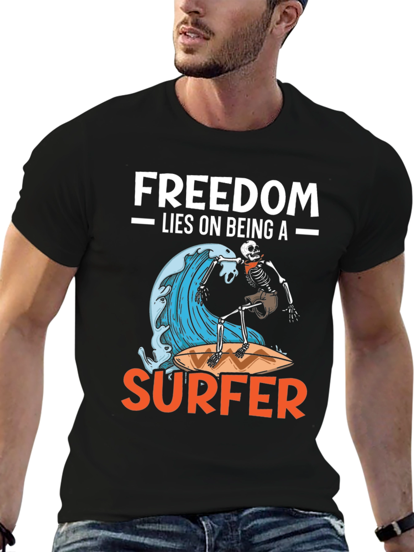 Freedom Surfer Graphic Tee - Ride the Wave!