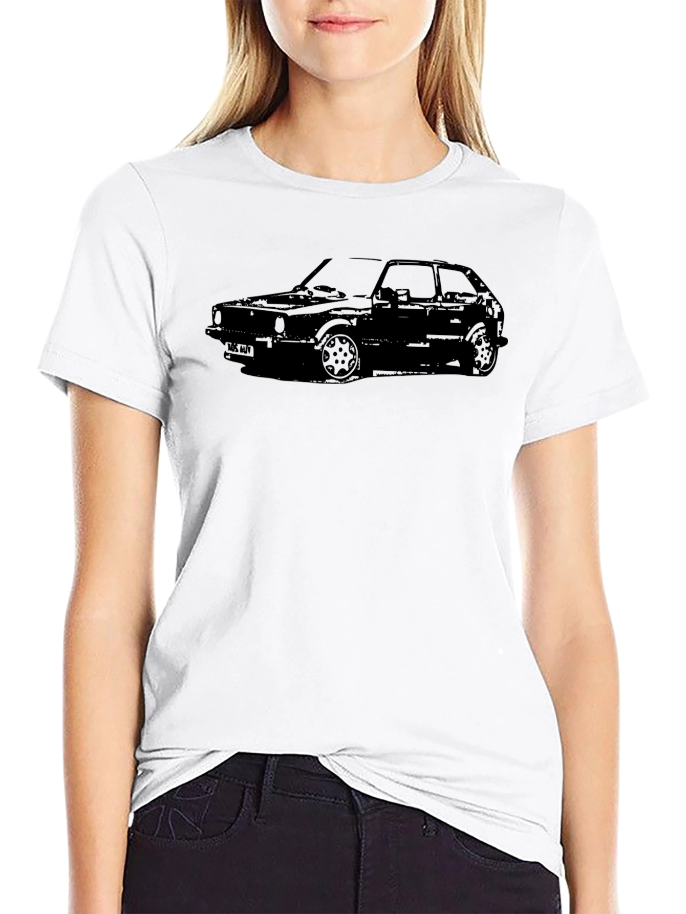 Classic Car Graphic Tee - Black Cotton