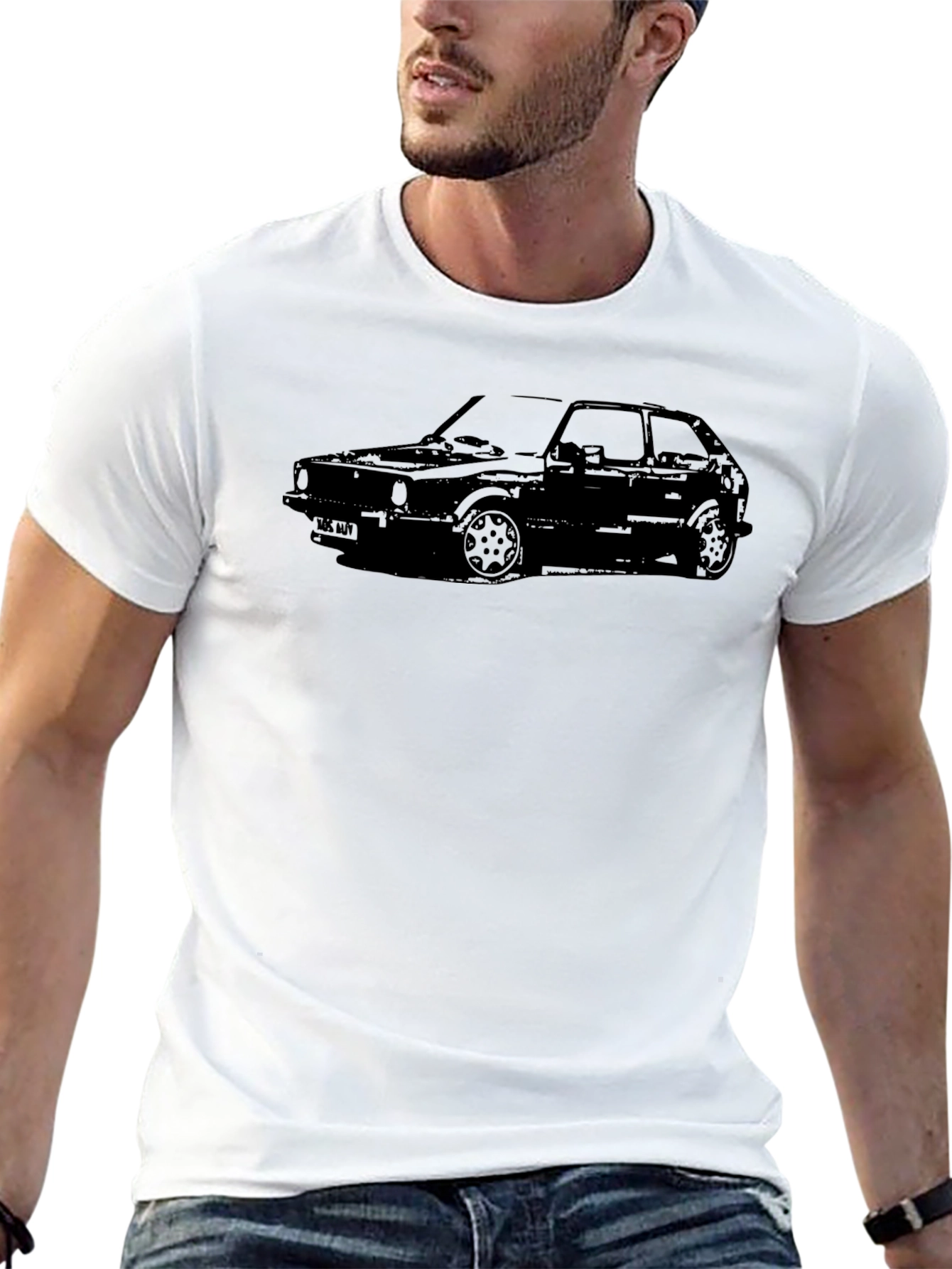 Classic Car Graphic Tee - Black Cotton