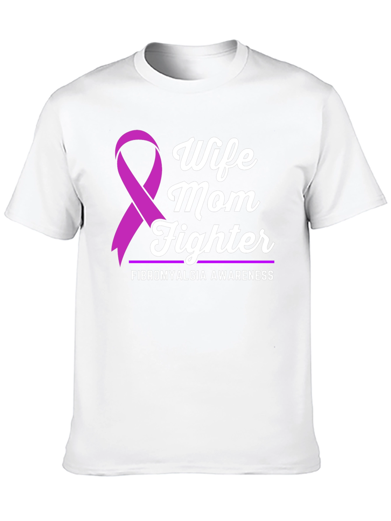 Wife Mom Fighter Fibromyalgia Awareness T-Shirt