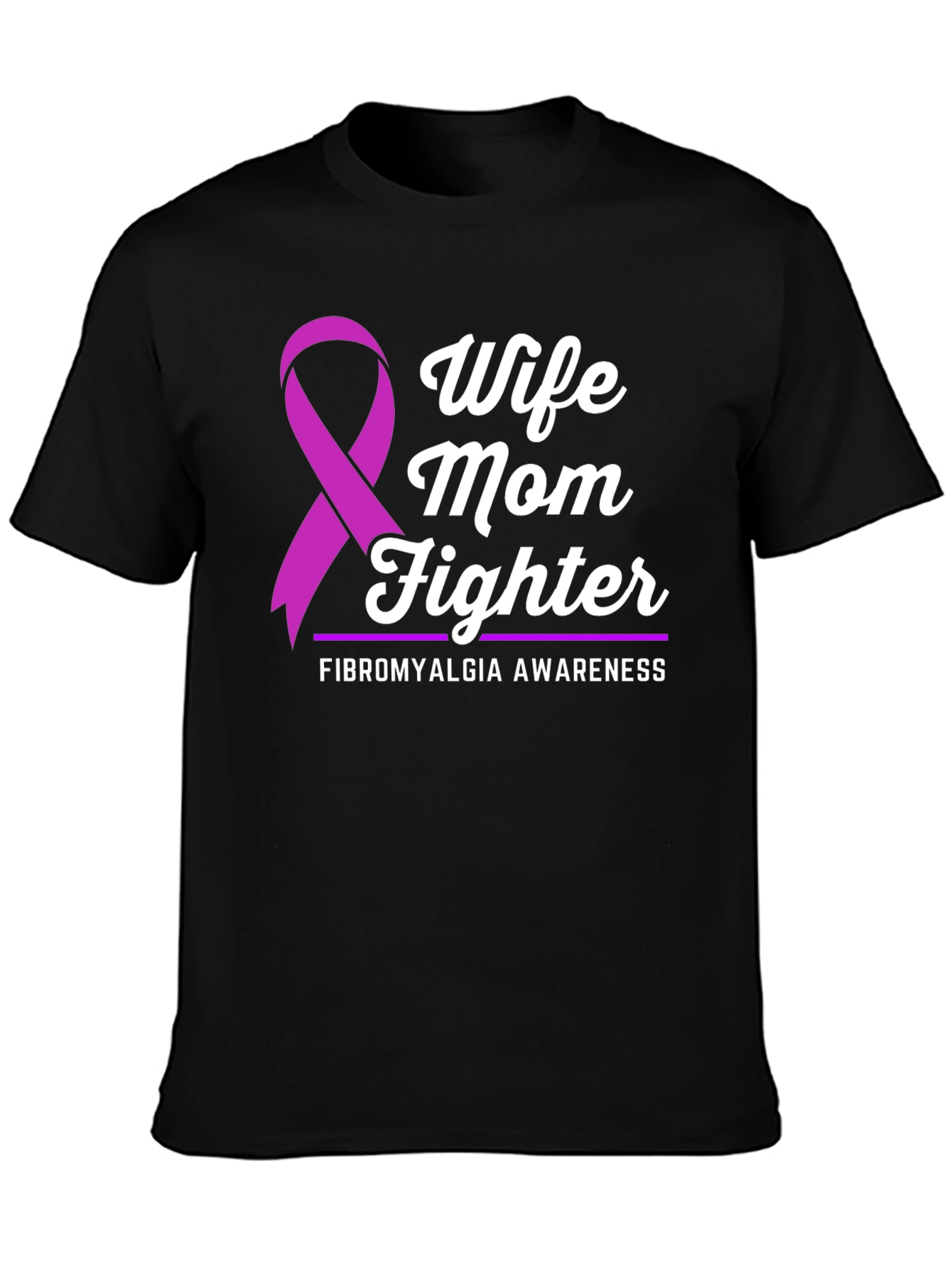 Wife Mom Fighter Fibromyalgia Awareness T-Shirt