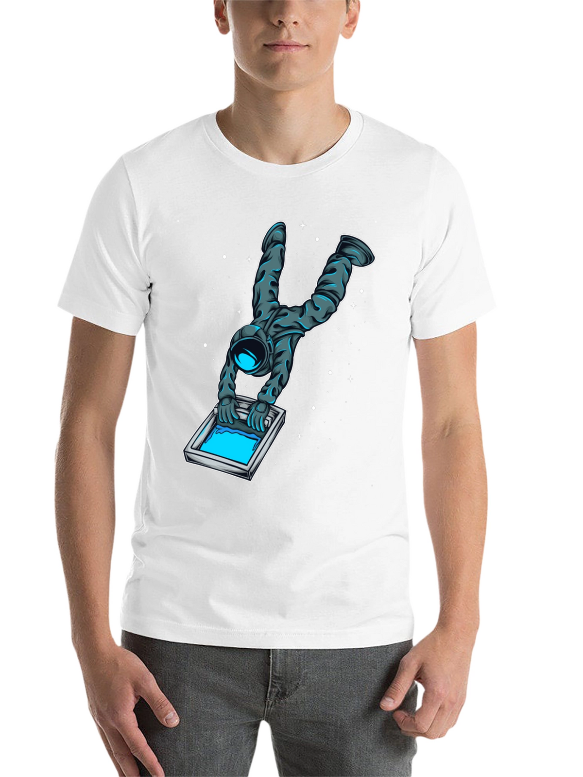 Astronaut Screen Printing T-Shirt - Unique Graphic Tee