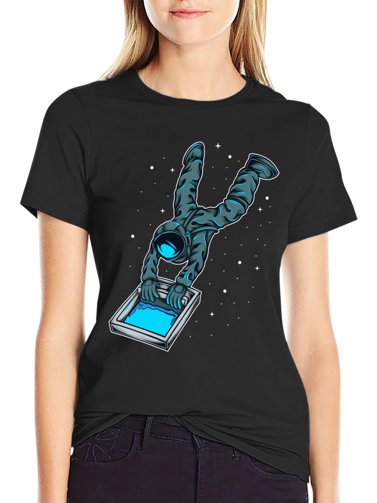 Astronaut Screen Printing T-Shirt - Unique Graphic Tee