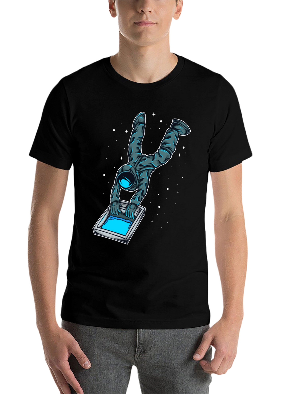 Astronaut Screen Printing T-Shirt - Unique Graphic Tee