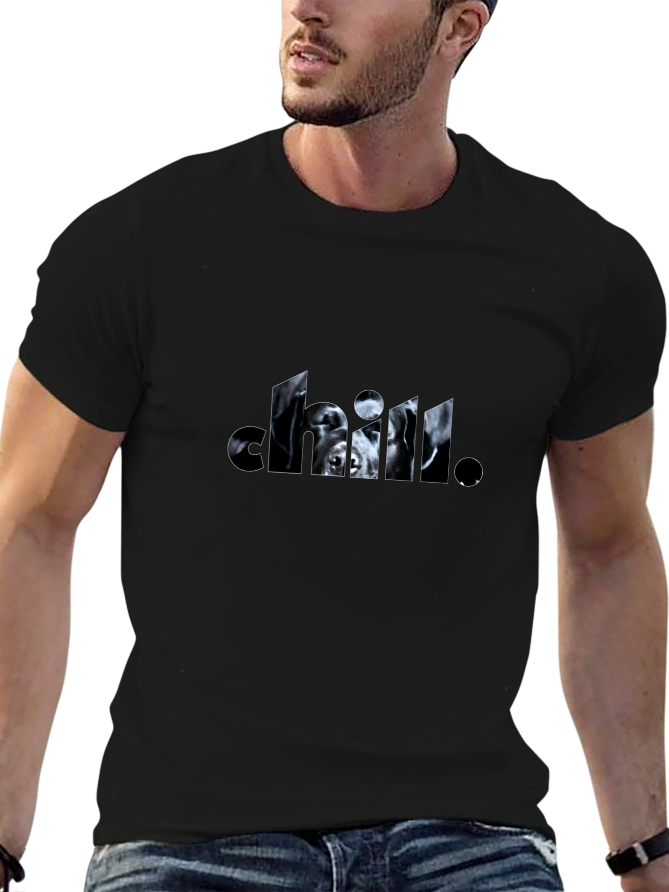 Chill Dog Black Graphic Tee