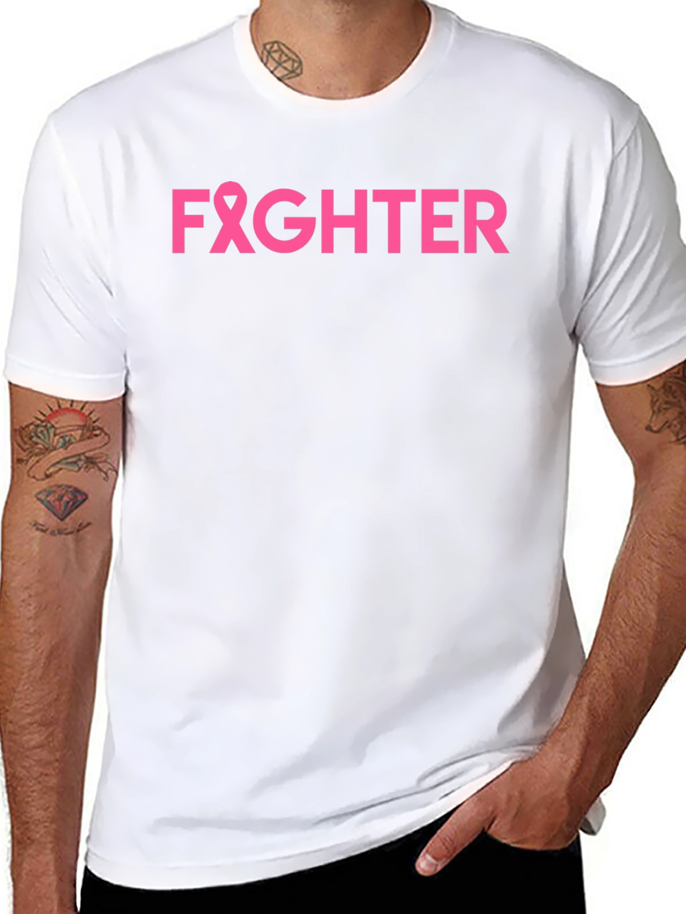 Pink Ribbon Breast Cancer Fighter Graphic Tee