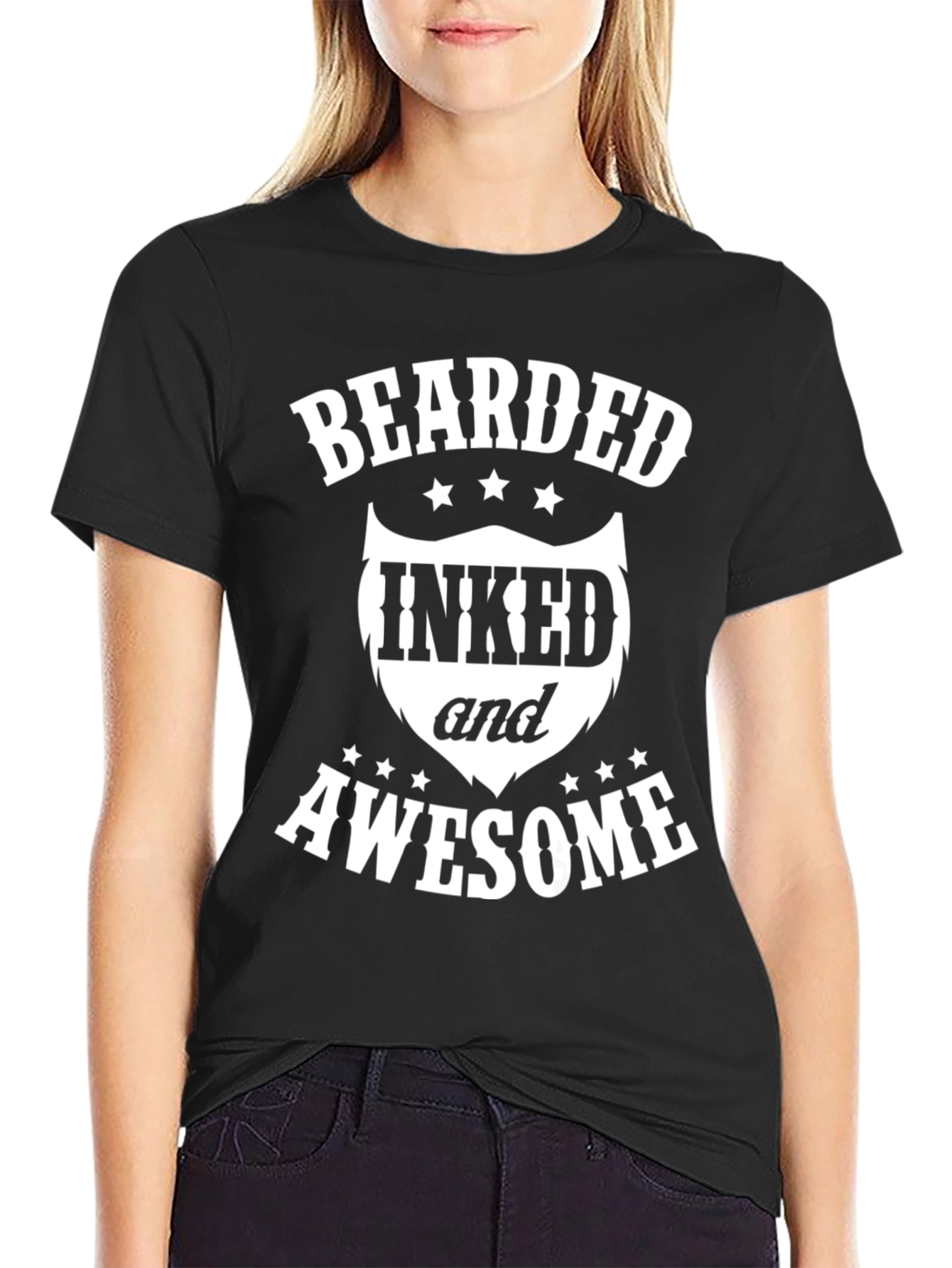 Bearded Inked and Awesome T-Shirt - Mens Graphic Tee