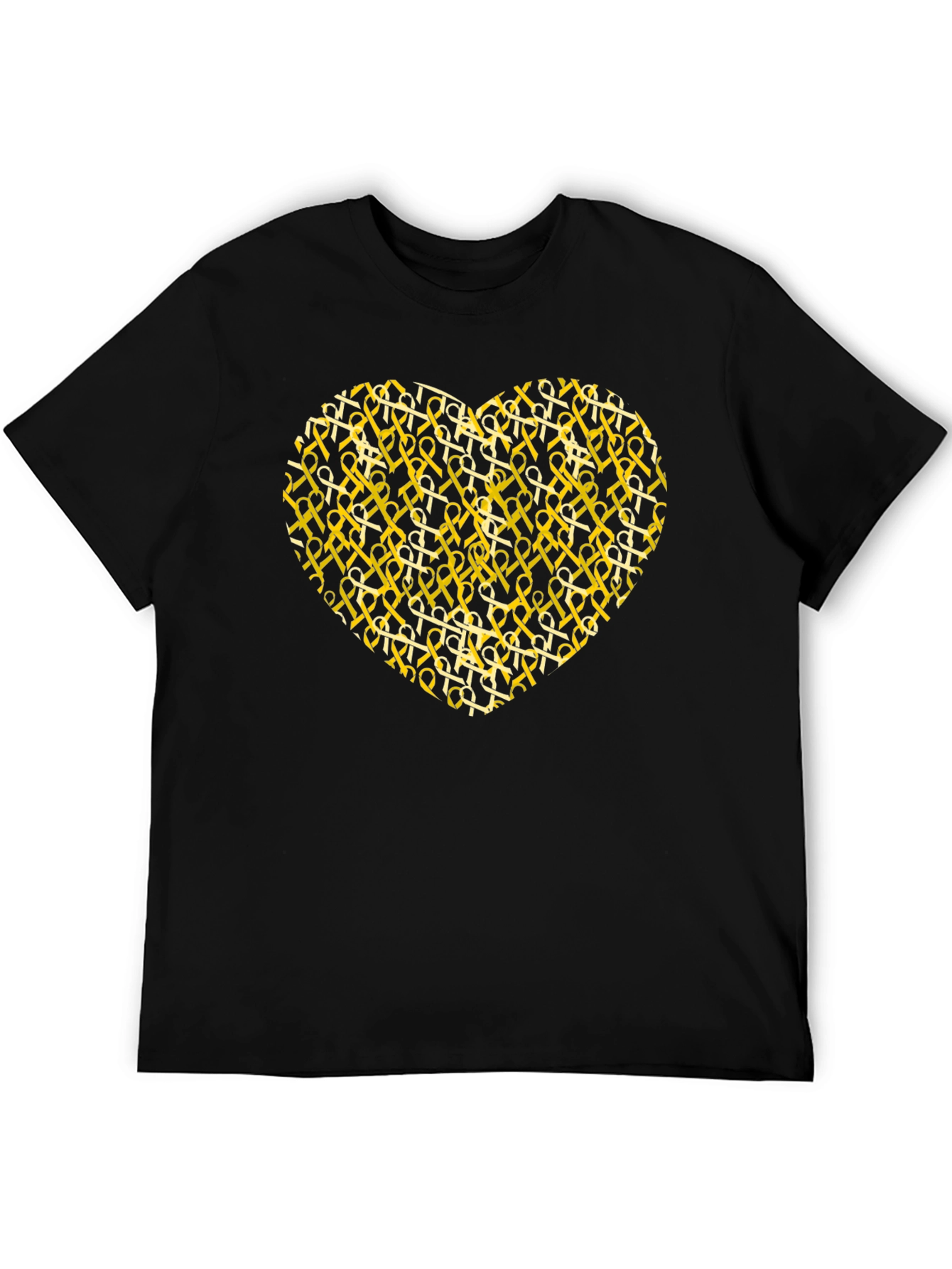 Awareness Ribbon Heart Graphic T-Shirt - Black