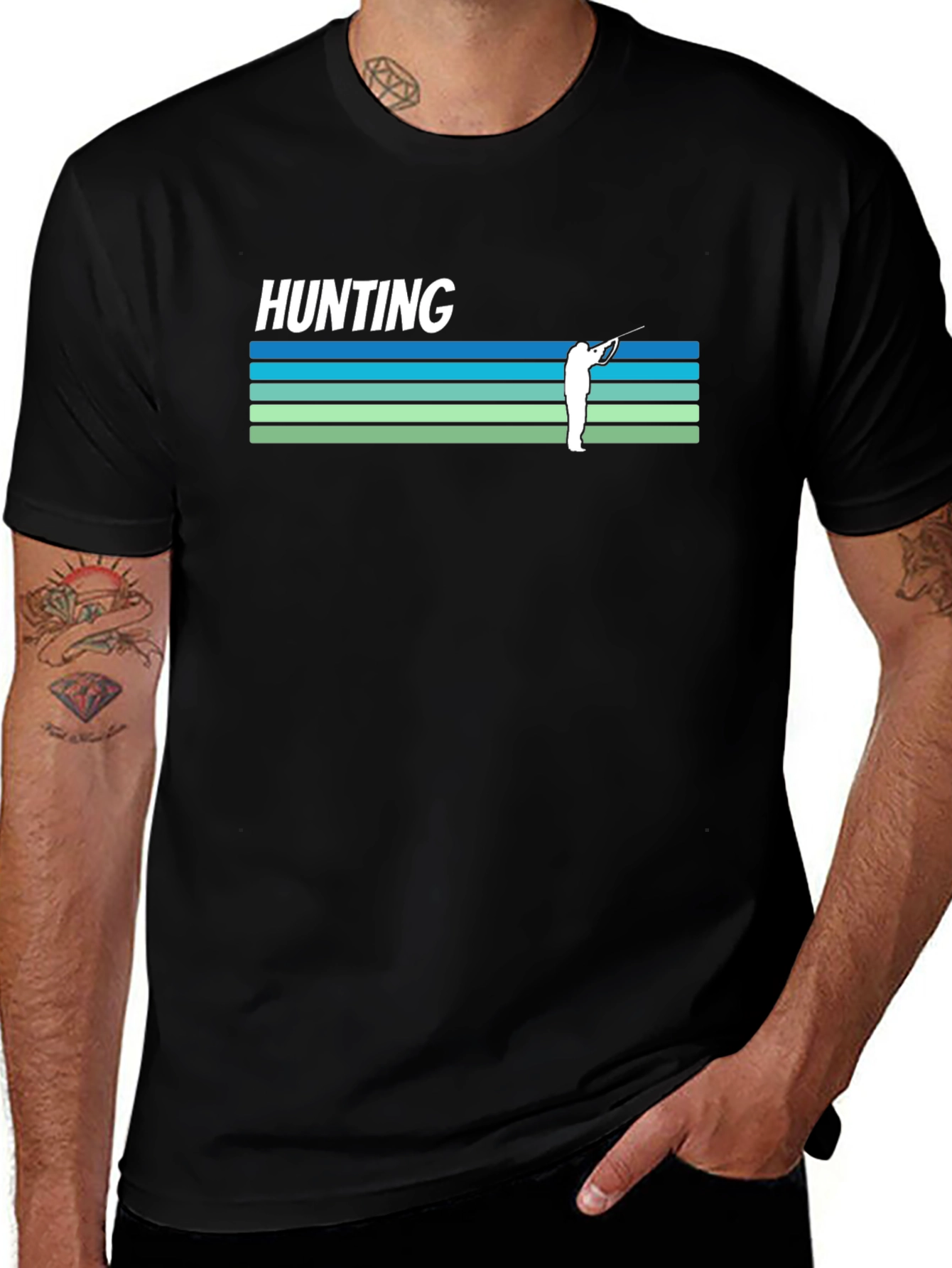 Hunting T-Shirt Retro Hunter Design Tee