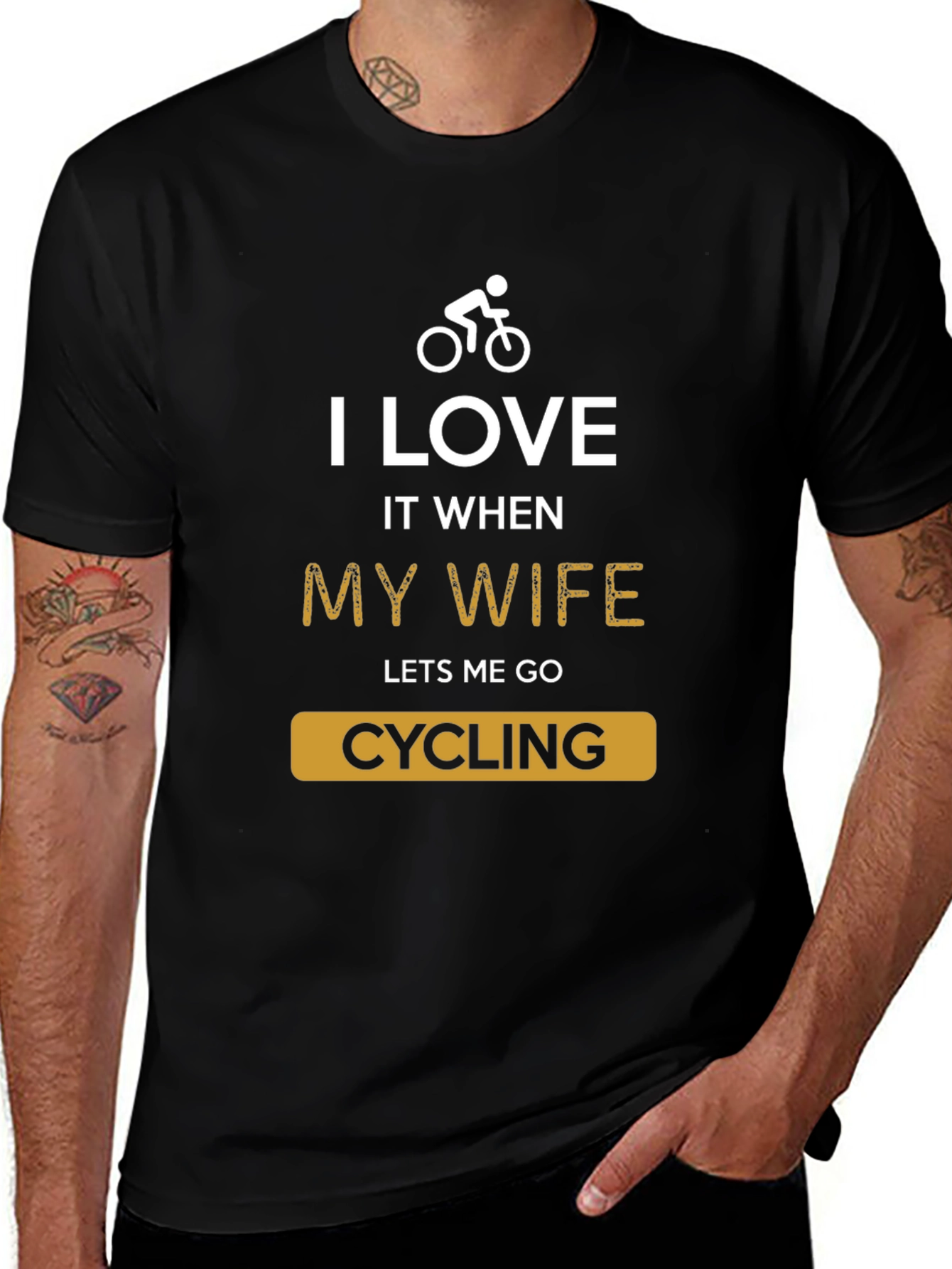 Funny Cycling T-Shirt - I Love My Wife