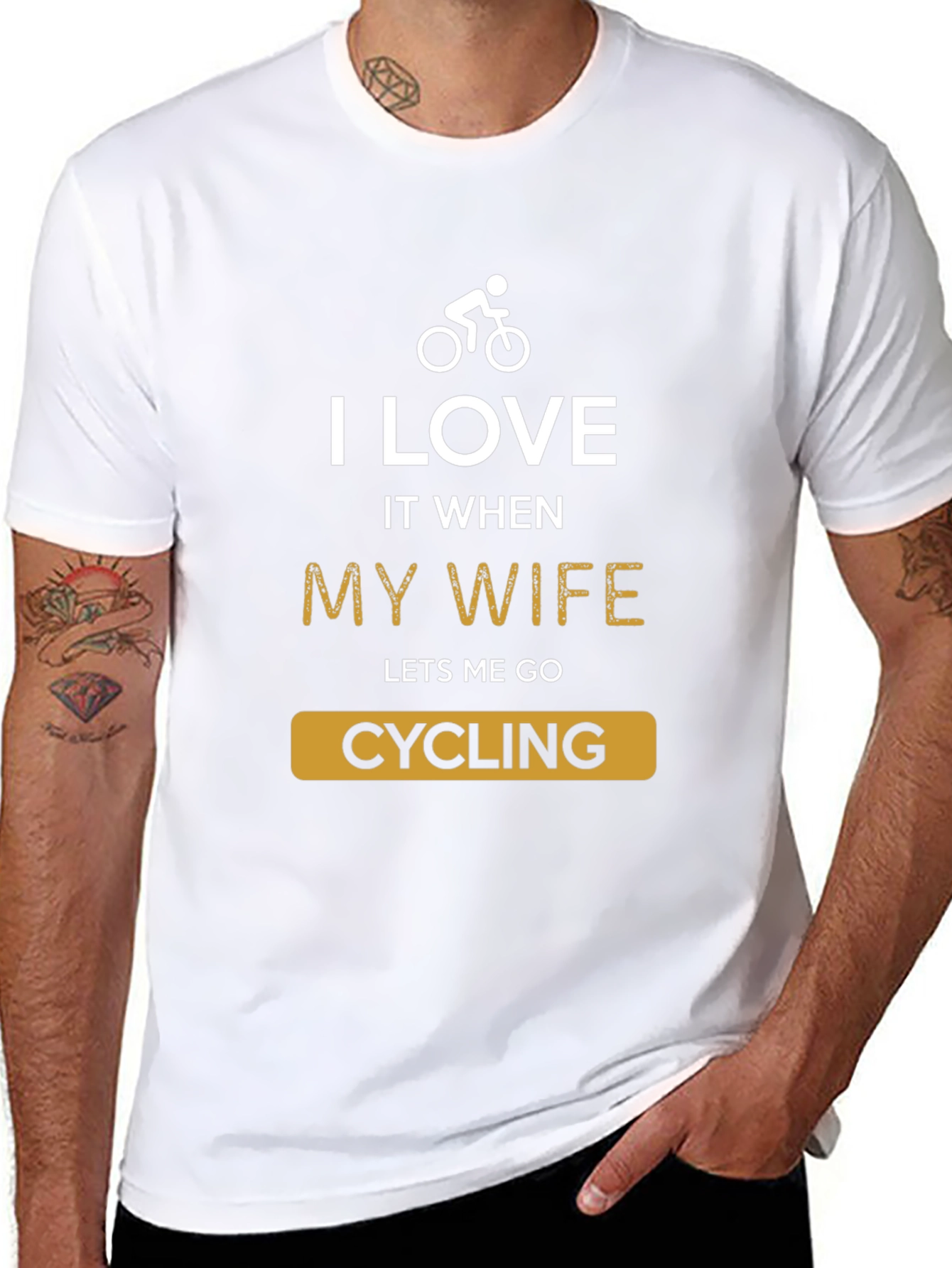 Funny Cycling T-Shirt - I Love My Wife