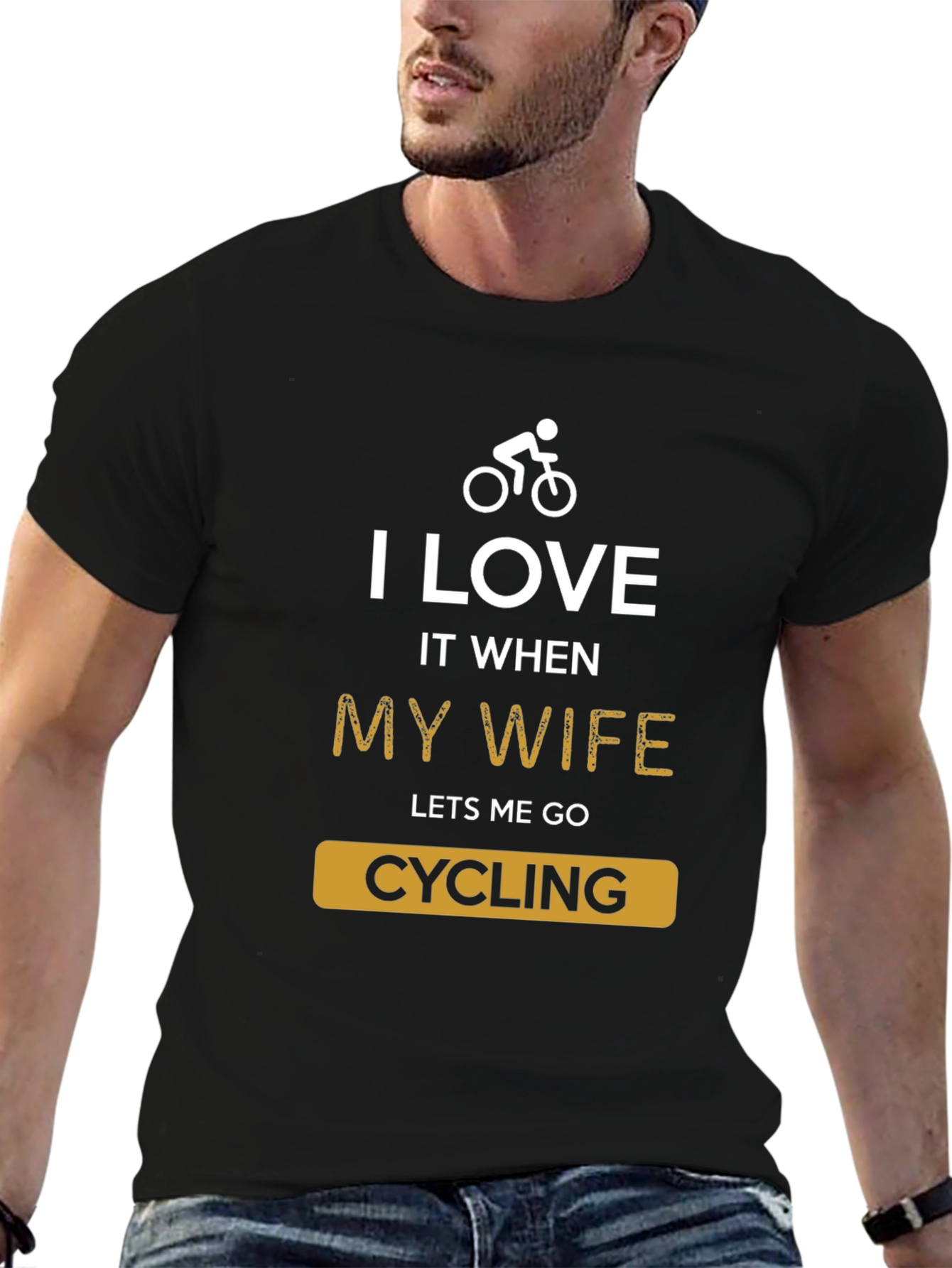 Funny Cycling T-Shirt - I Love My Wife