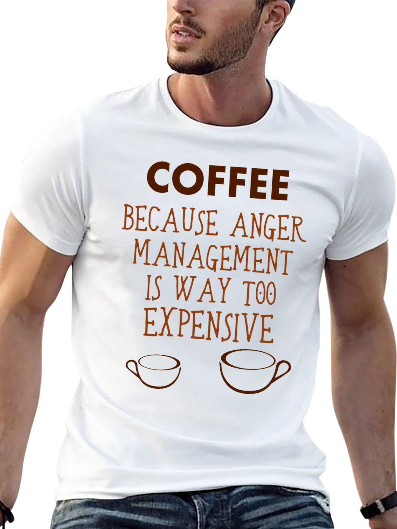 Coffee Because Anger Management T-Shirt Funny Sarcastic Tee