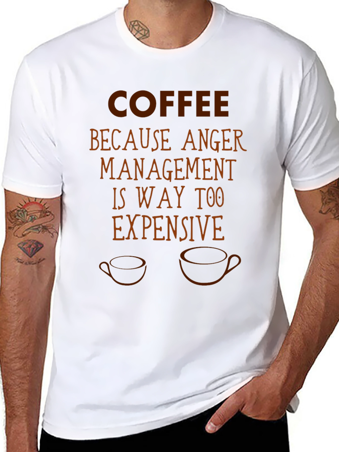 Coffee Because Anger Management T-Shirt Funny Sarcastic Tee