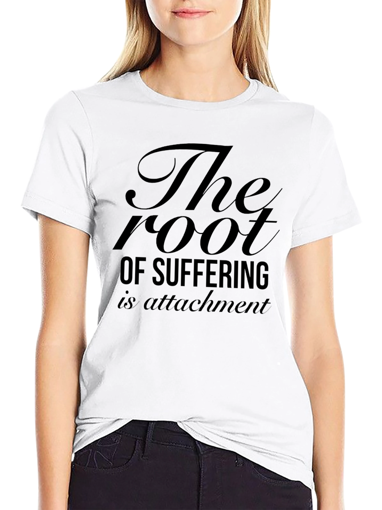 The Root of Suffering Attachment Black T-Shirt