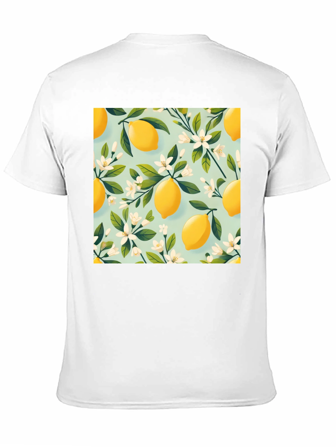 Lemon Blossom Print Black T-Shirt