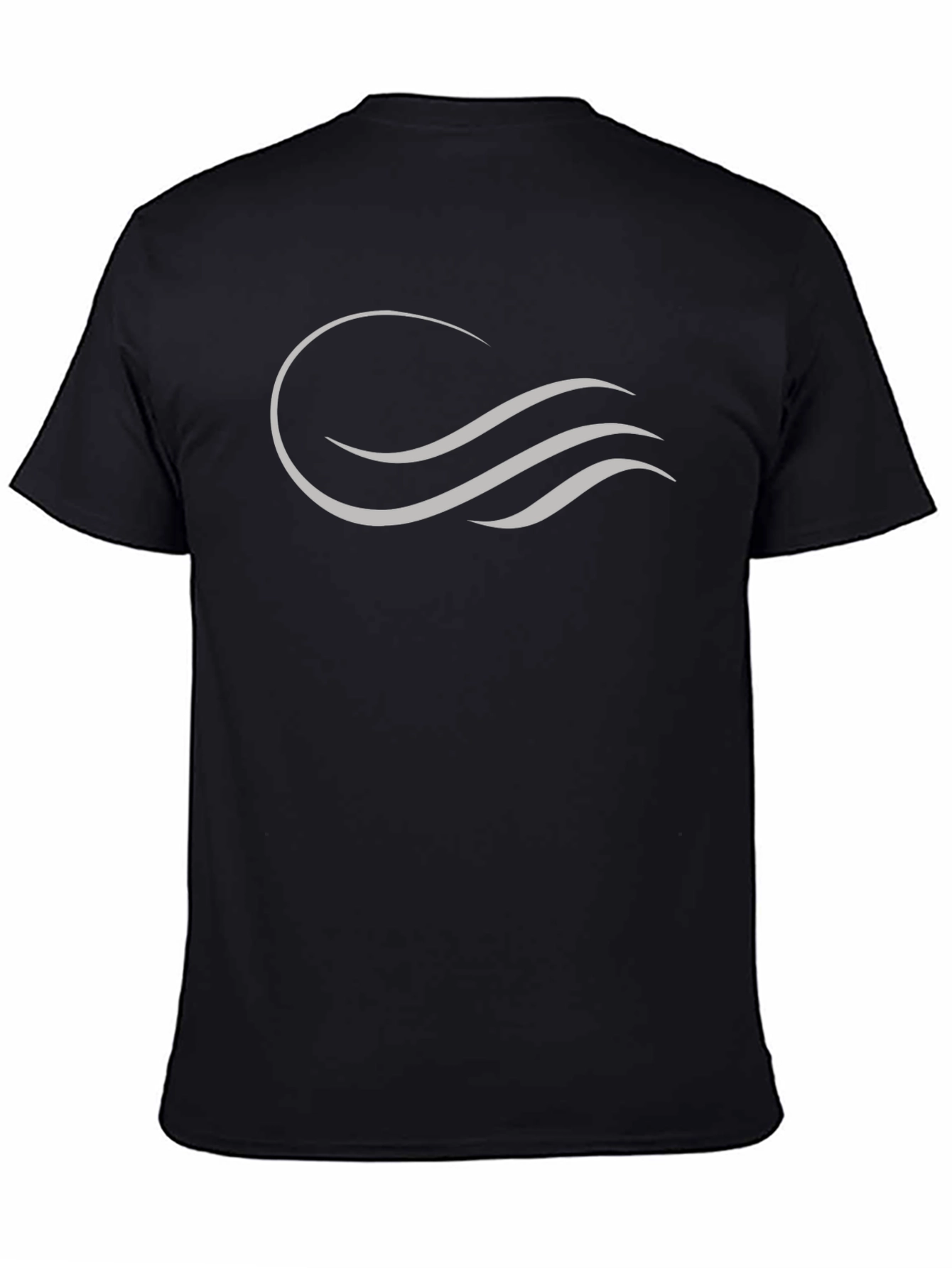 Abstract Wave Design Black T-Shirt