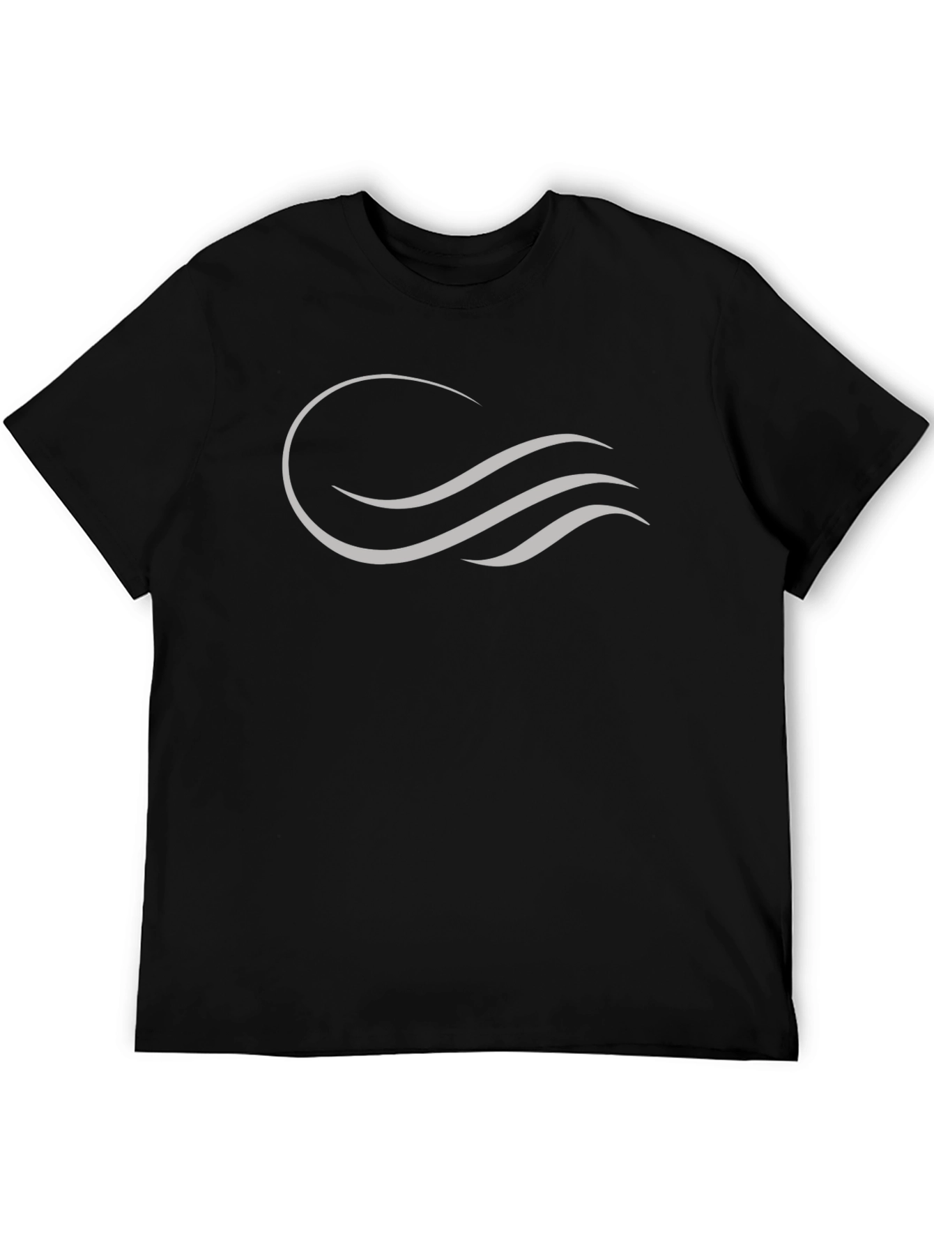 Abstract Wave Design Black T-Shirt