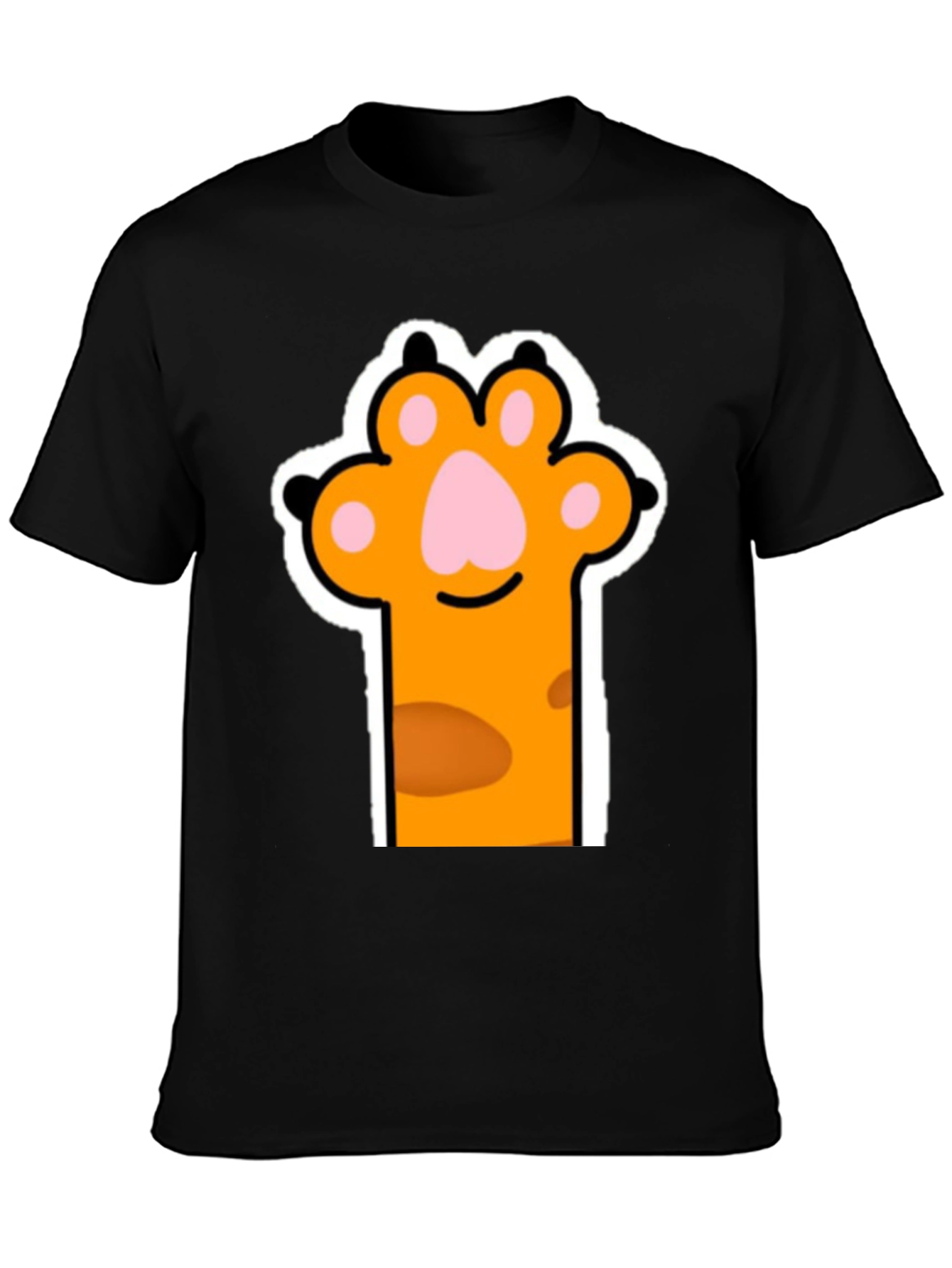 Cat Paw Print Black T-Shirt