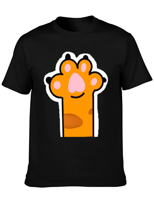 Cat Paw Print Black T-Shirt