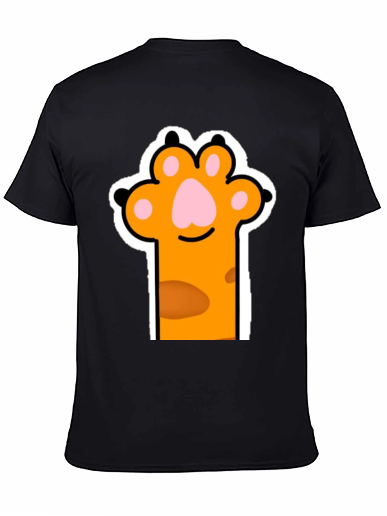 Cat Paw Print Black T-Shirt