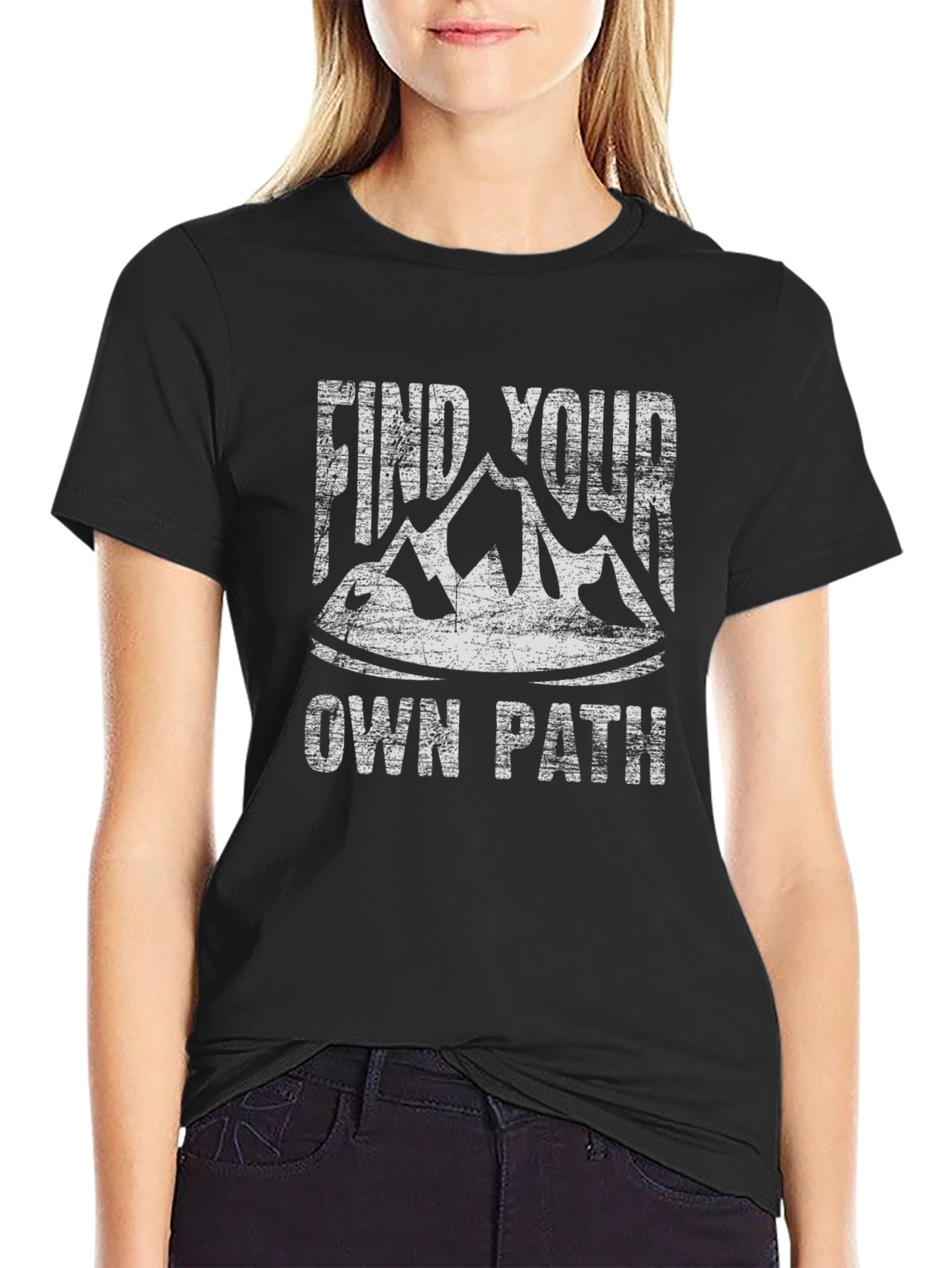 Find Your Own Path T-Shirt Black Cotton Graphic Tee