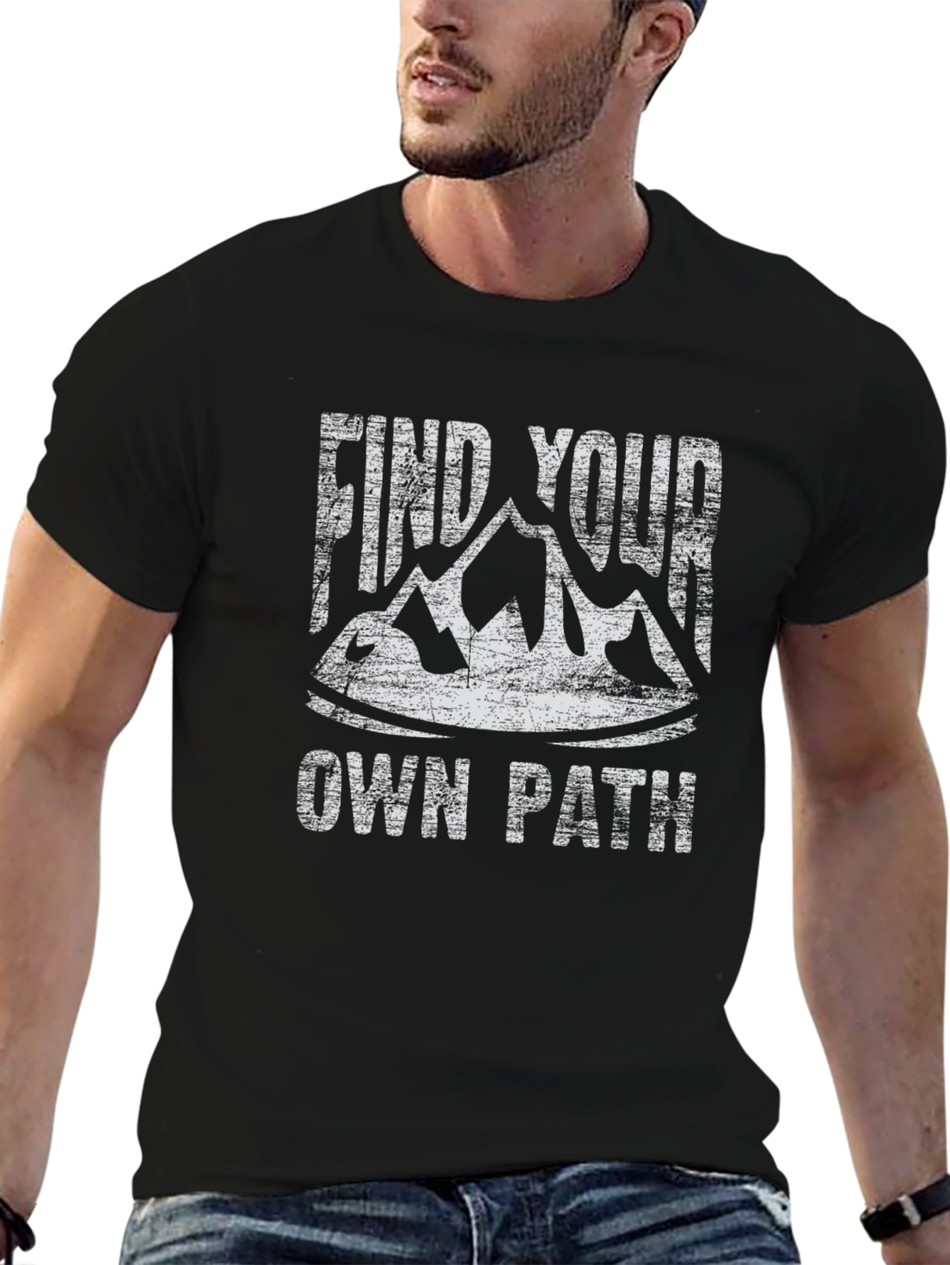 Find Your Own Path T-Shirt Black Cotton Graphic Tee